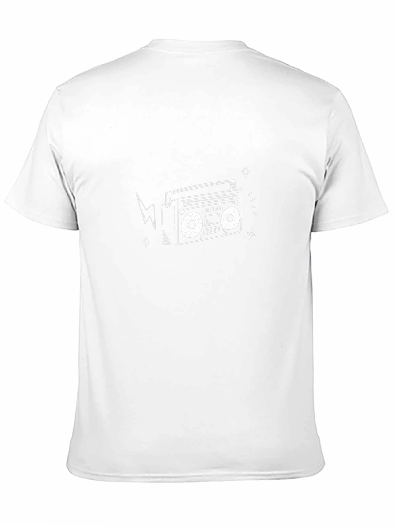 Retro Boombox Graphic T-Shirt - Black