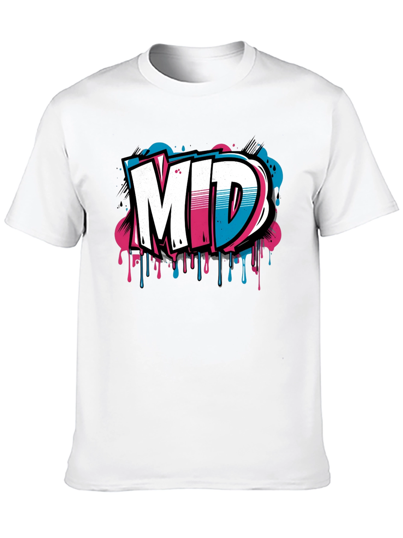 Mens Black Graphic T-Shirt - MID Graffiti Design