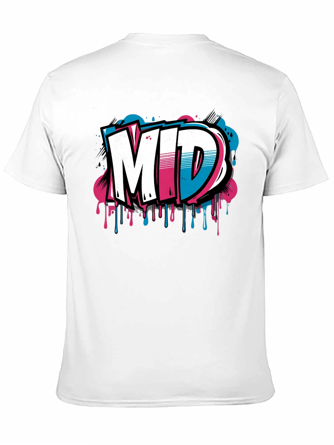 Mens Black Graphic T-Shirt - MID Graffiti Design