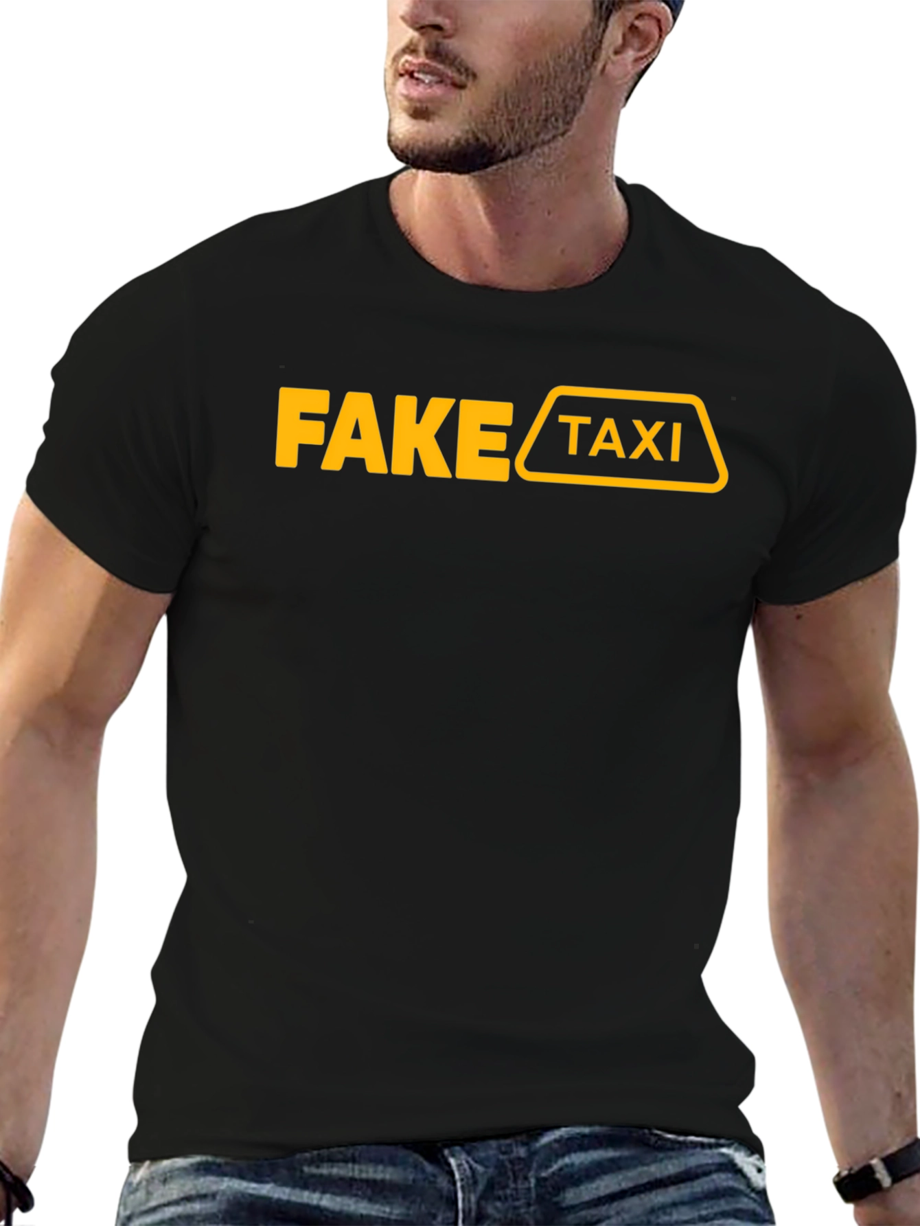 Fake Taxi Graphic T-Shirt Funny Adult Humor Tee