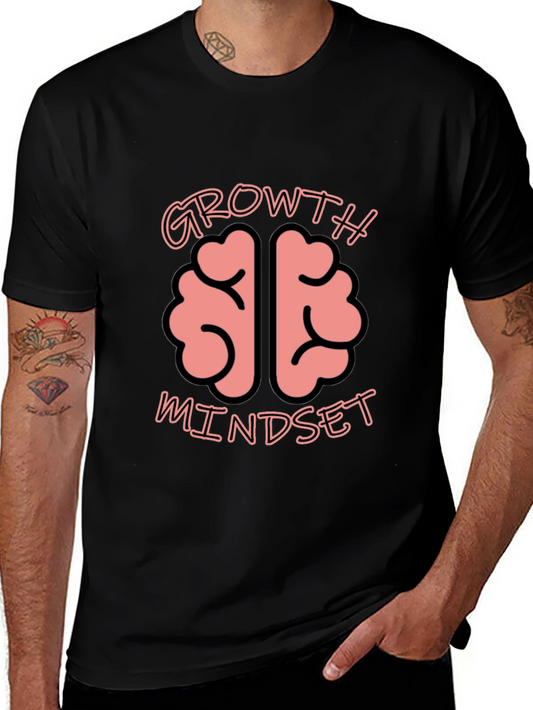 Growth Mindset Brain Graphic Tee - Unisex Black T-Shirt