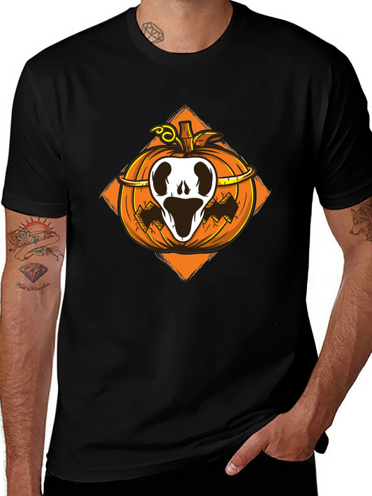 Halloween Pumpkin Skull T-Shirt - Spooky Season