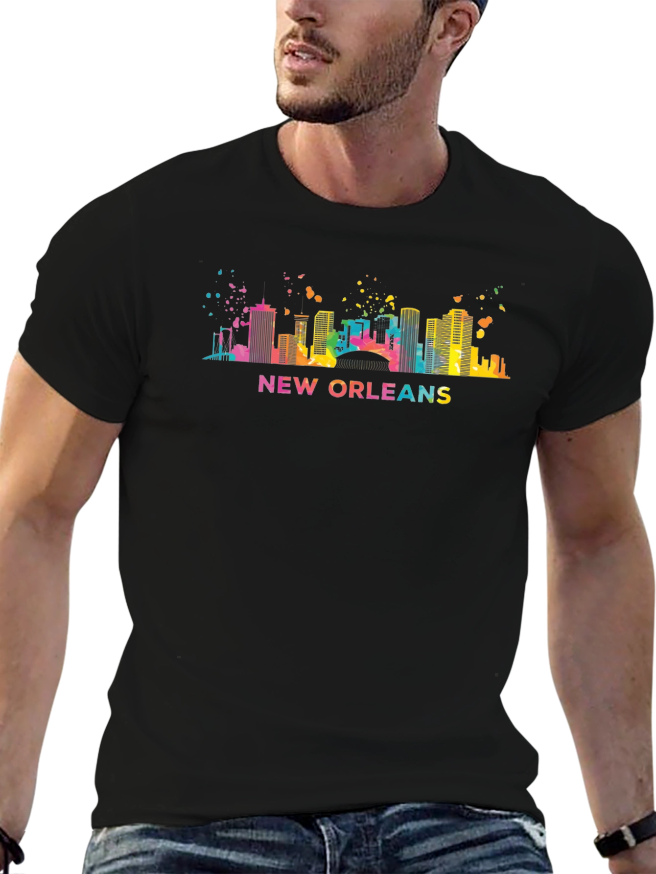 New Orleans Skyline Black T-Shirt