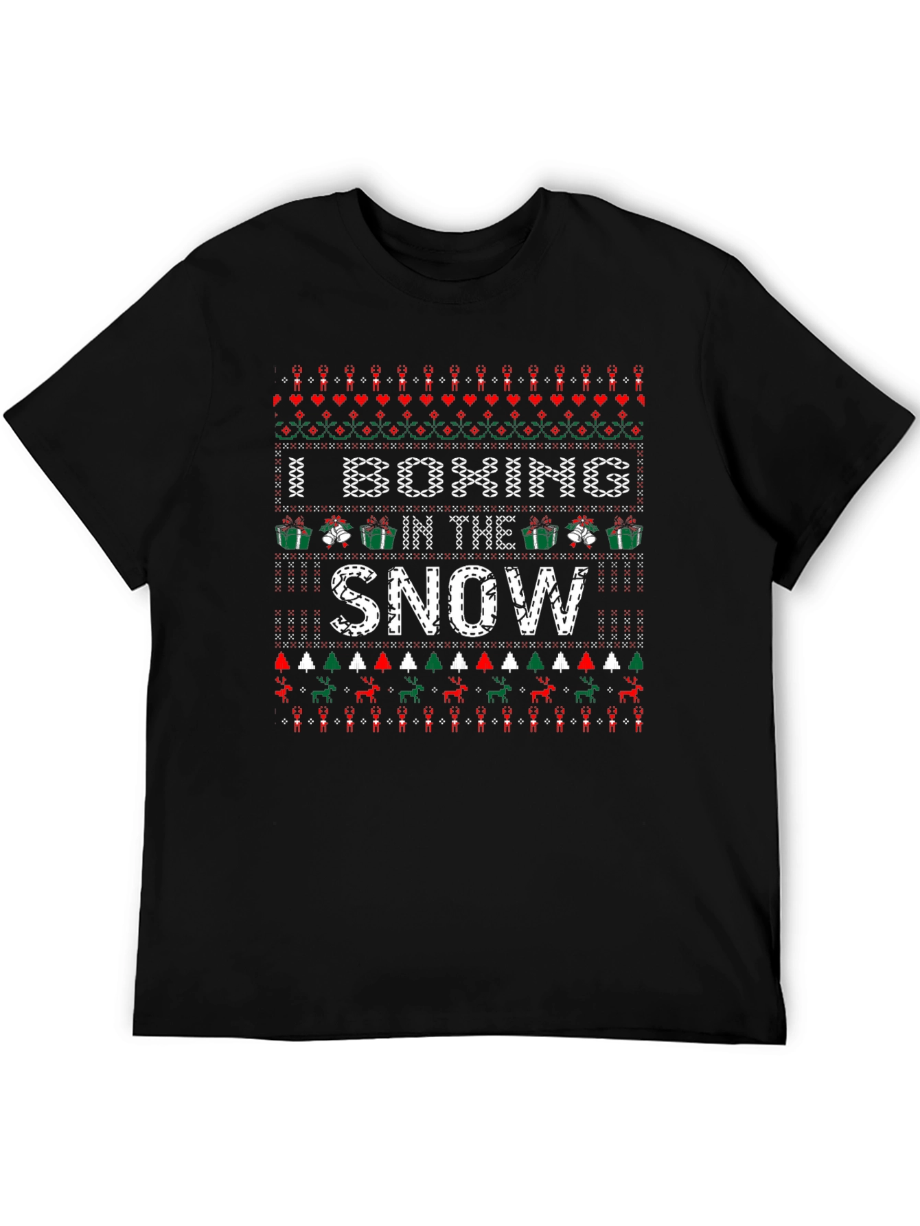 I Boxing In The Snow Ugly Christmas Sweater T-Shirt