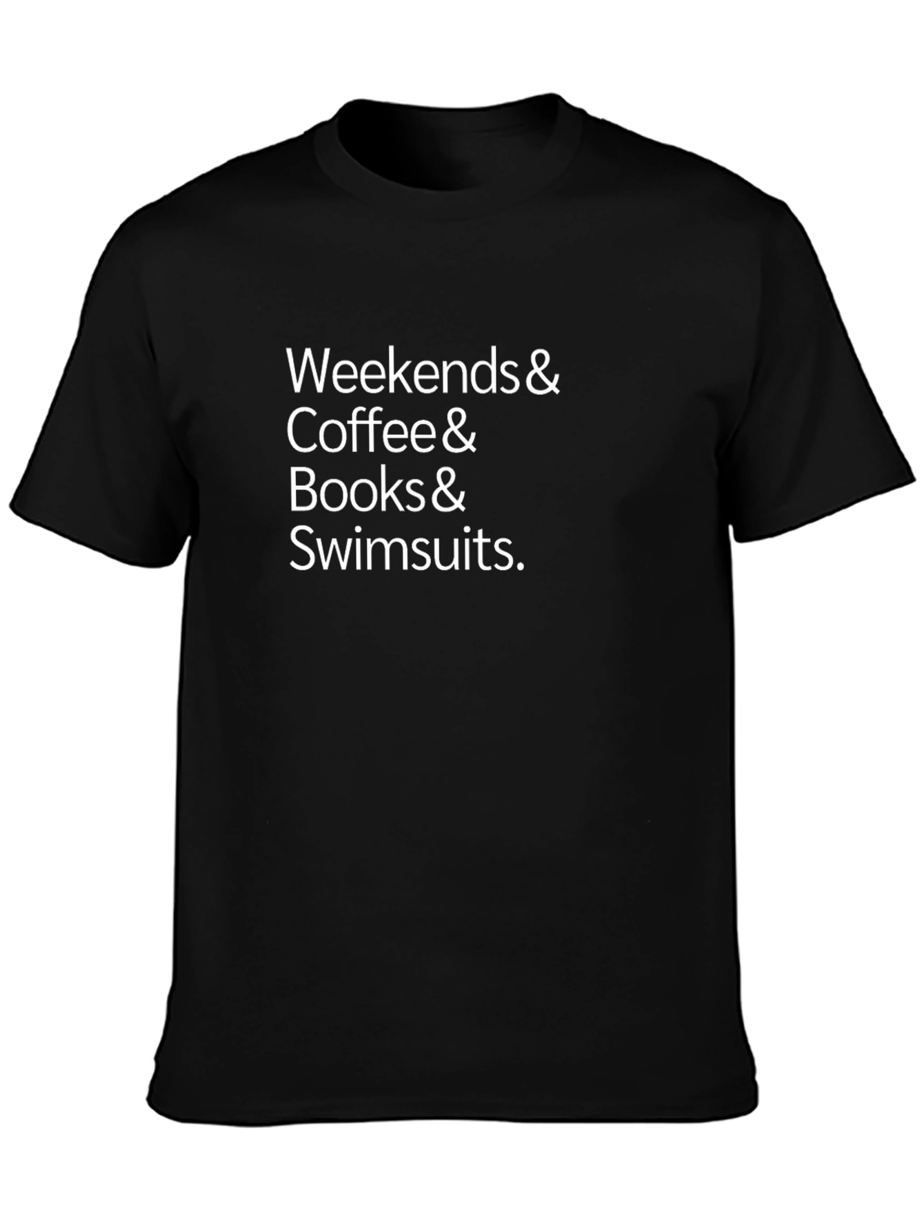Weekends Coffee Books Swimsuits Black T-Shirt