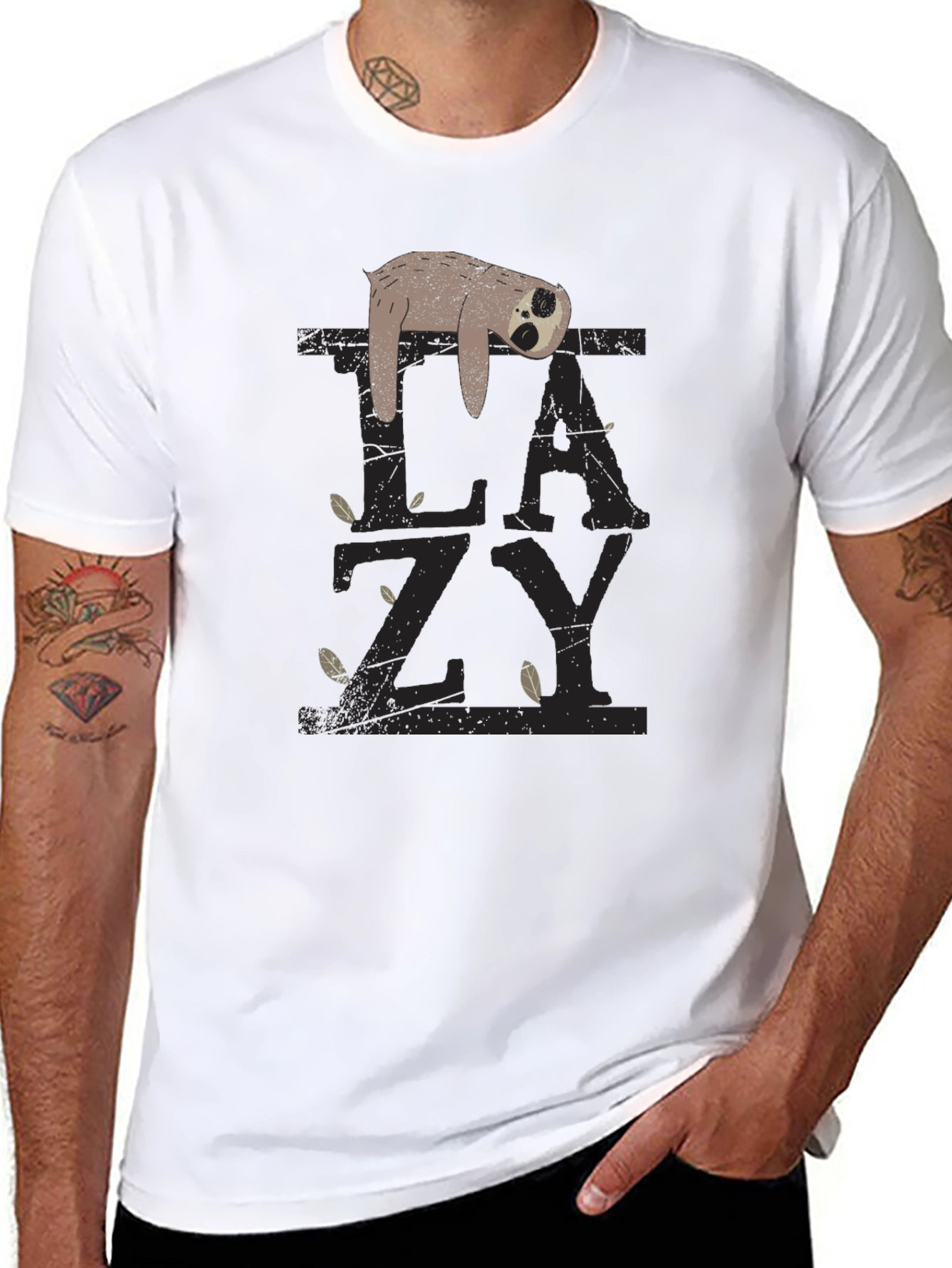 Lazy Sloth Graphic Tee - Relaxed Fit