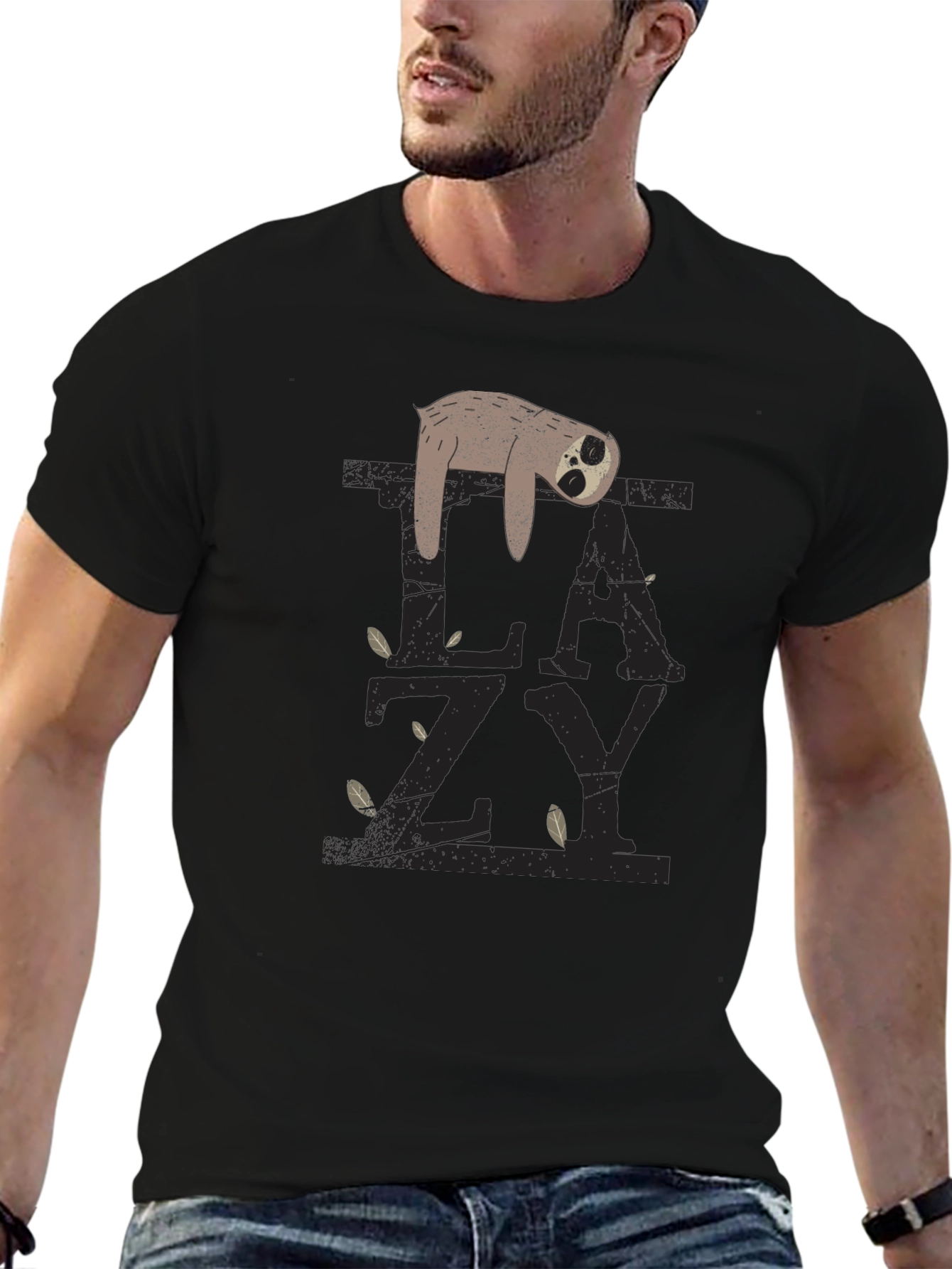 Lazy Sloth Graphic Tee - Relaxed Fit