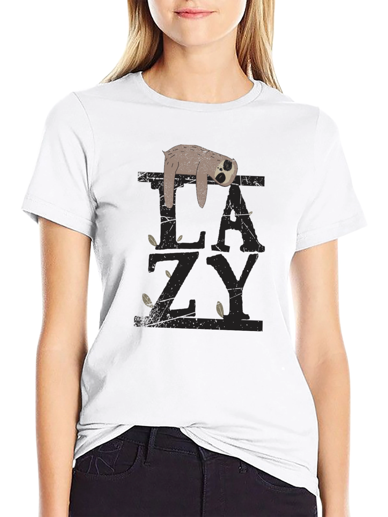 Lazy Sloth Graphic Tee - Relaxed Fit