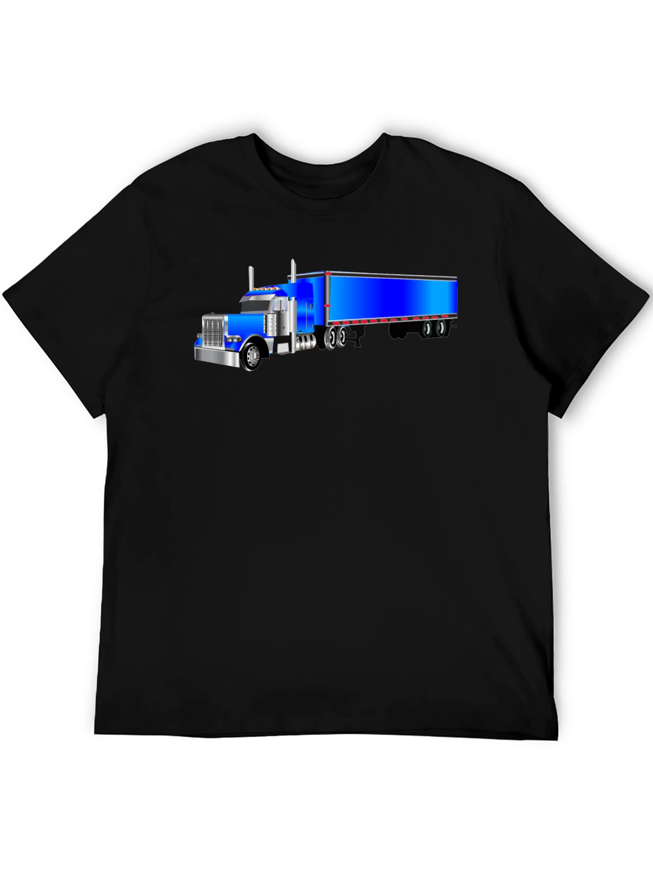 Blue Truck Graphic Tee - Cool Mens Black T-Shirt