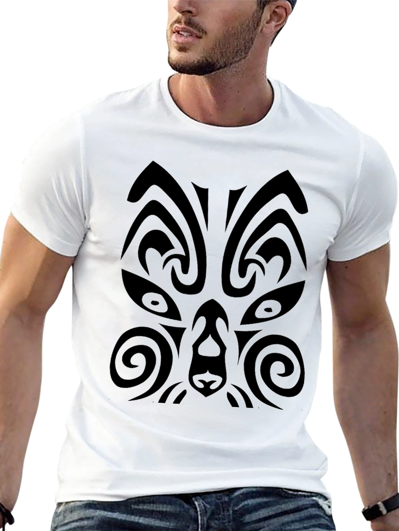Tribal Design Black T-Shirt for Men