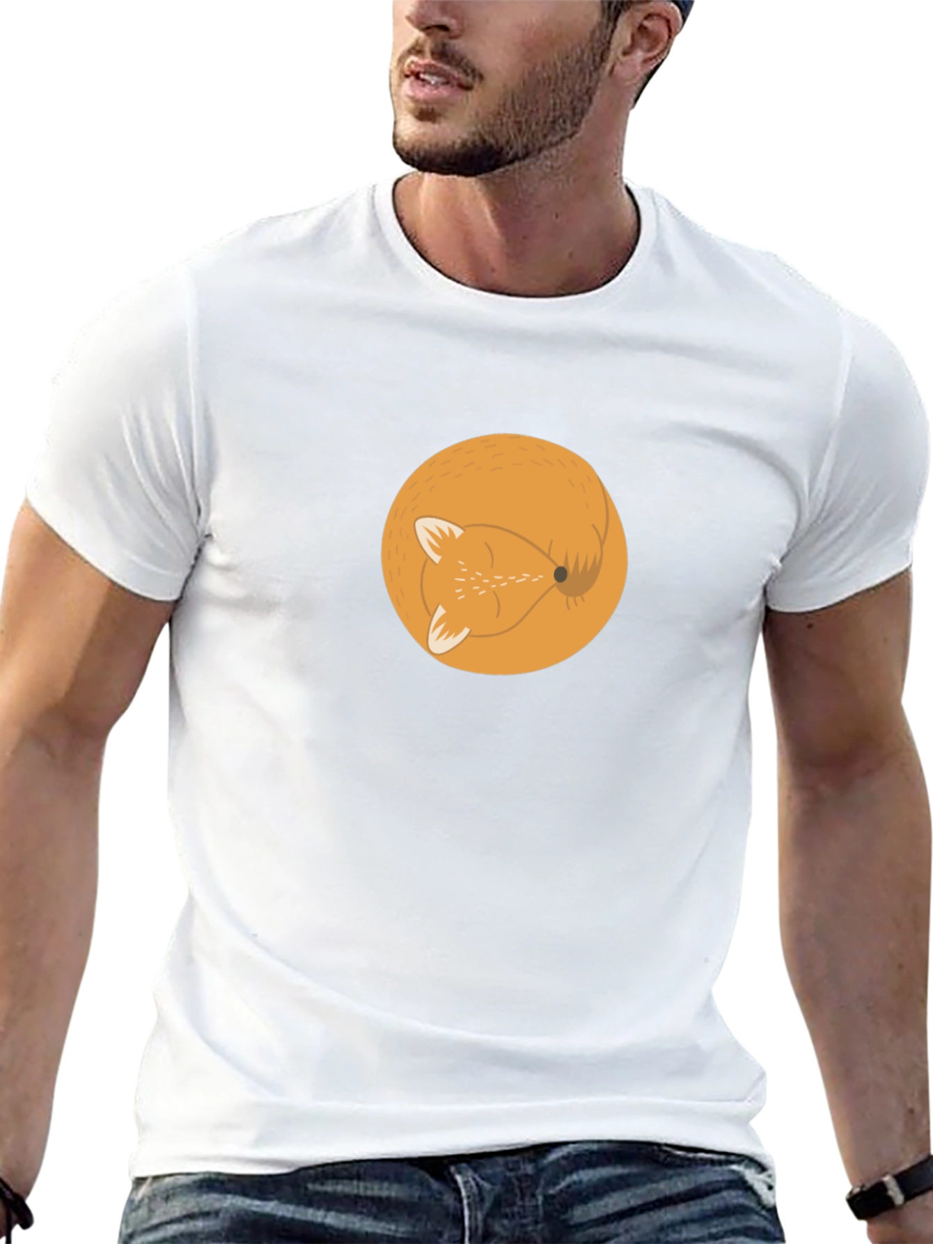 Fox Circle Graphic Tee - Stylish Mens T-Shirt