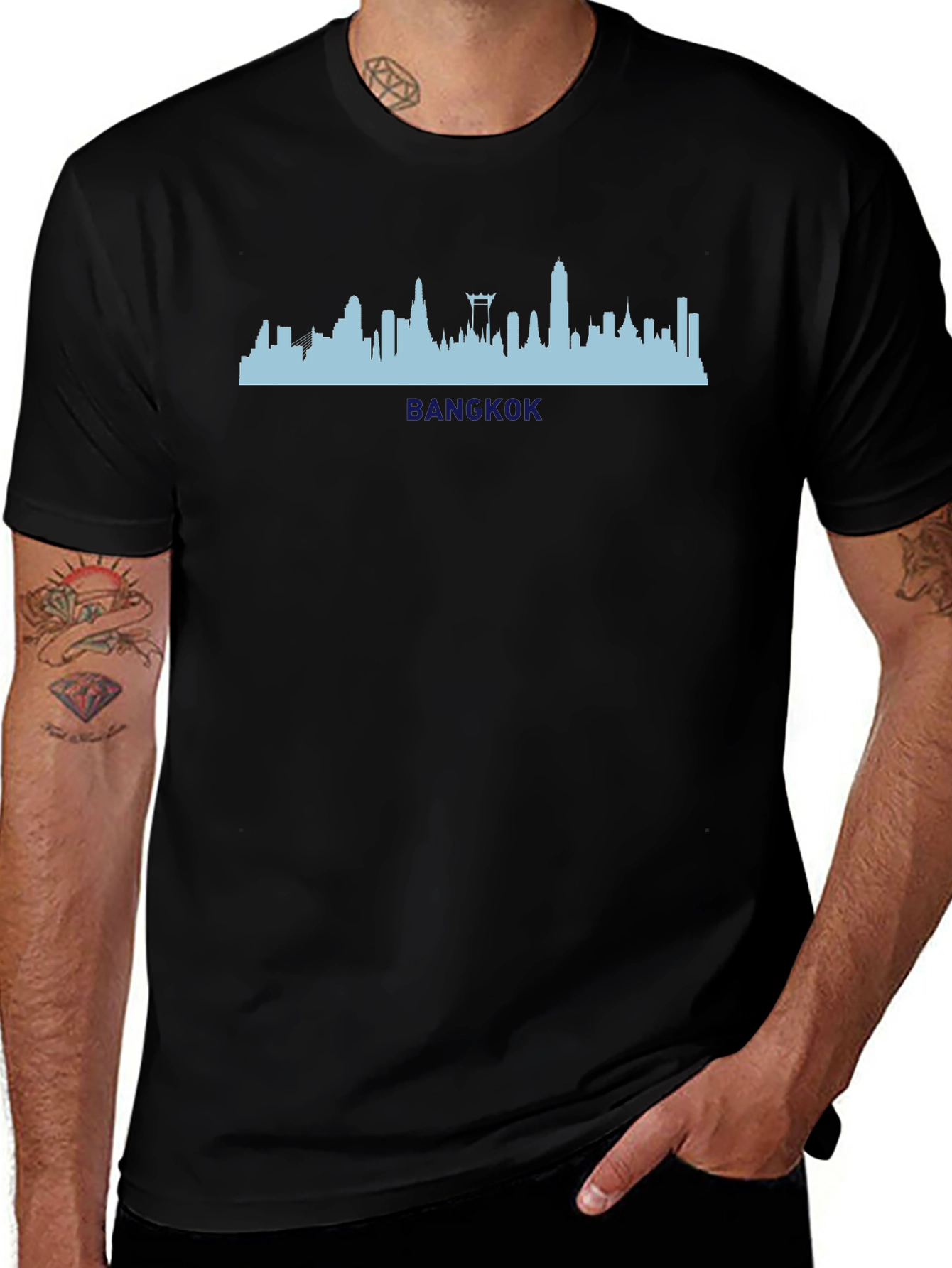 Bangkok Skyline Graphic Tee - Stylish Cityscape Shirt