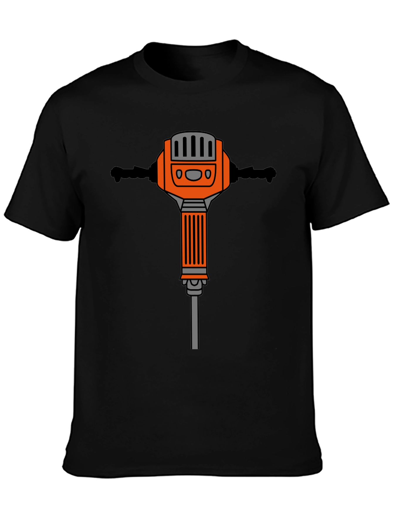 Black T-Shirt with Jackhammer Graphic