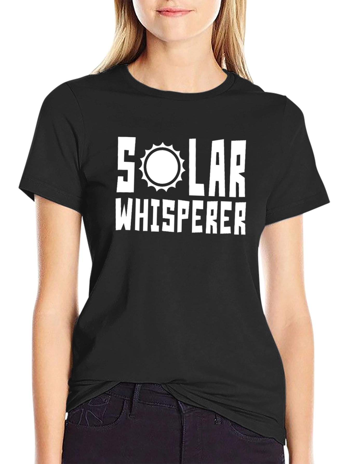 Solar Whisperer Graphic Tee - Black Cotton T-Shirt