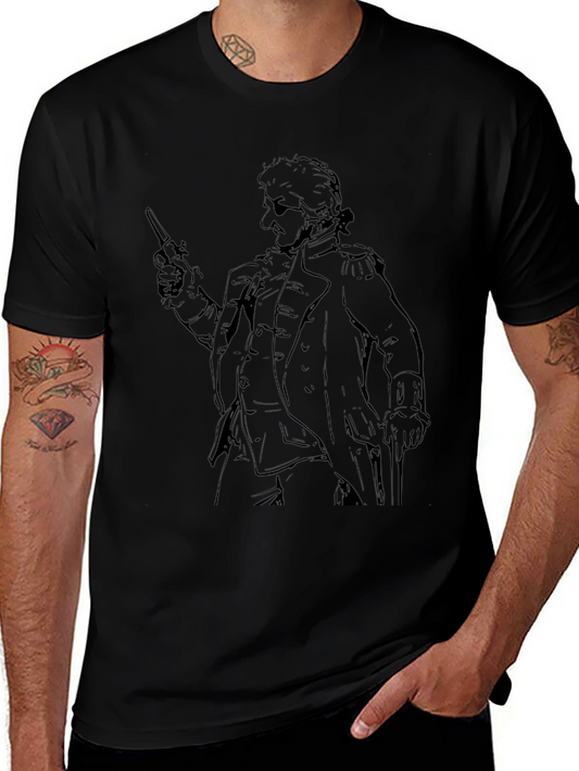 Historical Duelist Graphic Tee - Black Cotton