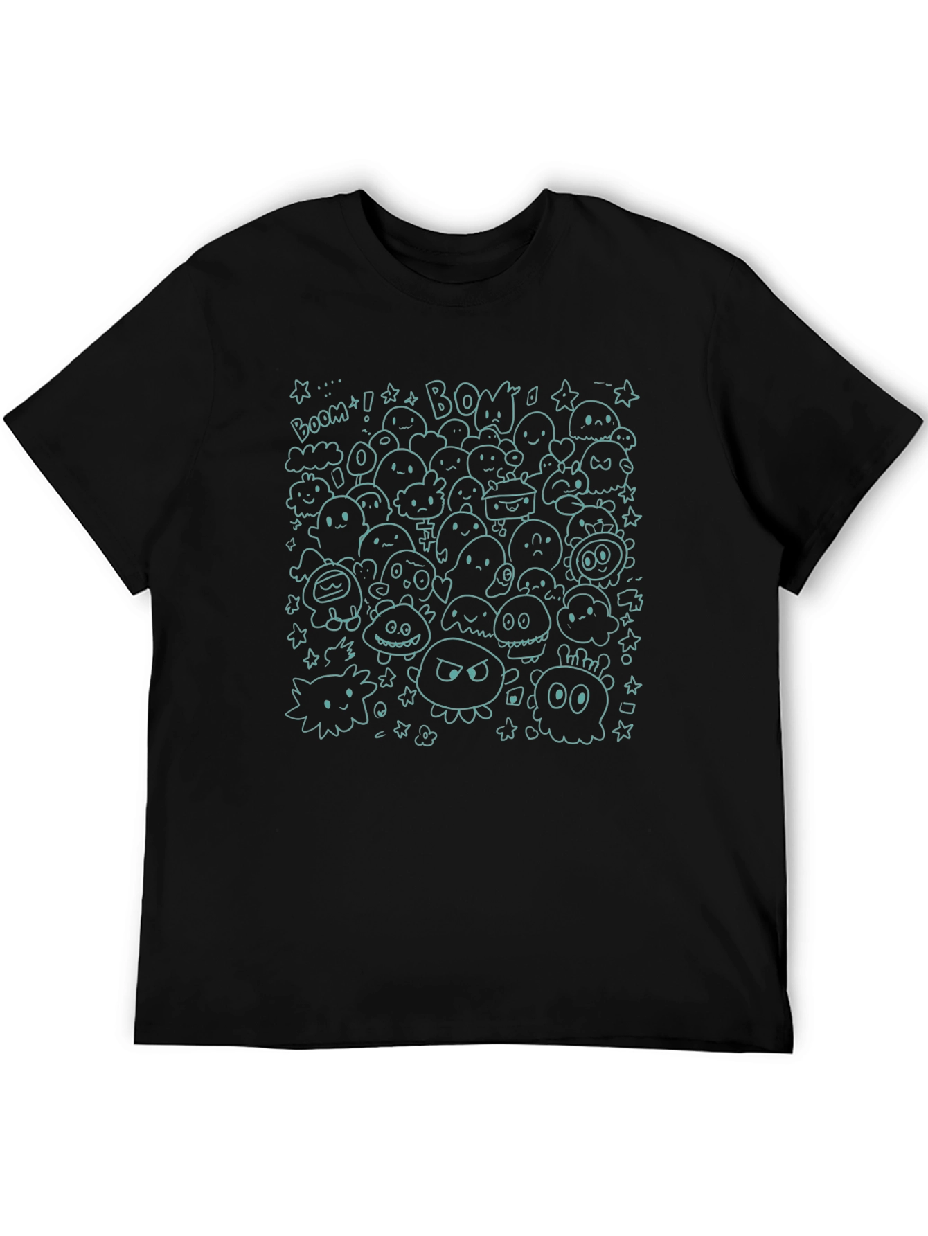 Doodle Monster Graphic Black T-Shirt