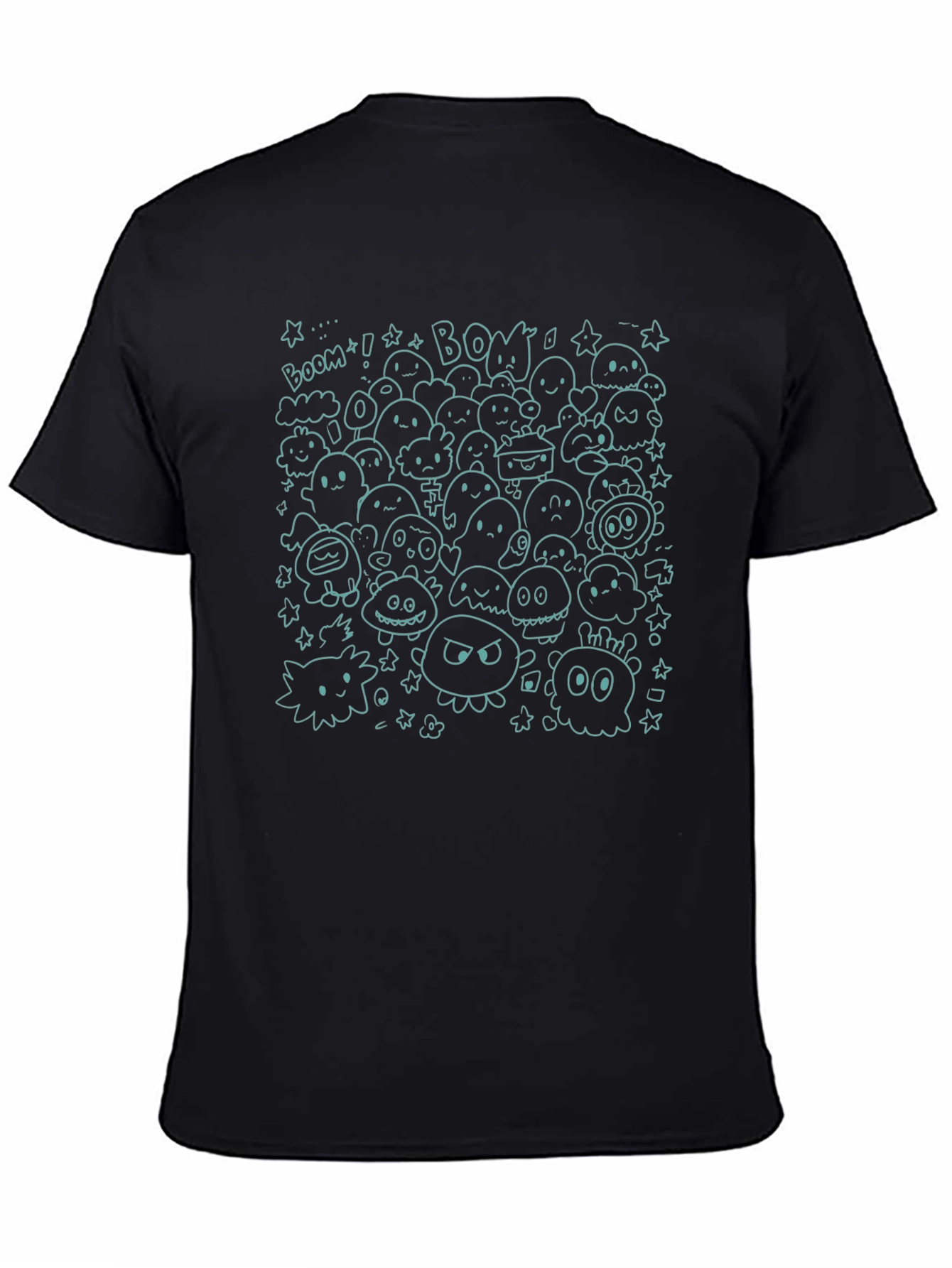 Doodle Monster Graphic Black T-Shirt