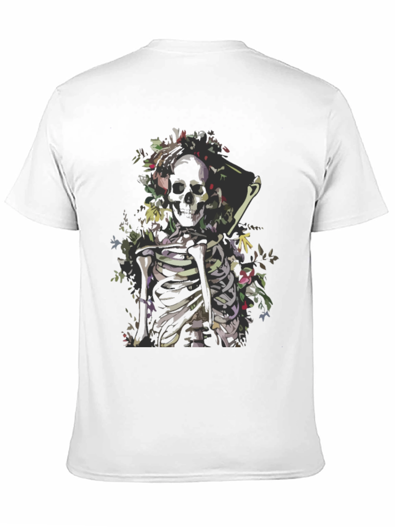 Floral Skeleton Graphic Tee - Dark & Edgy