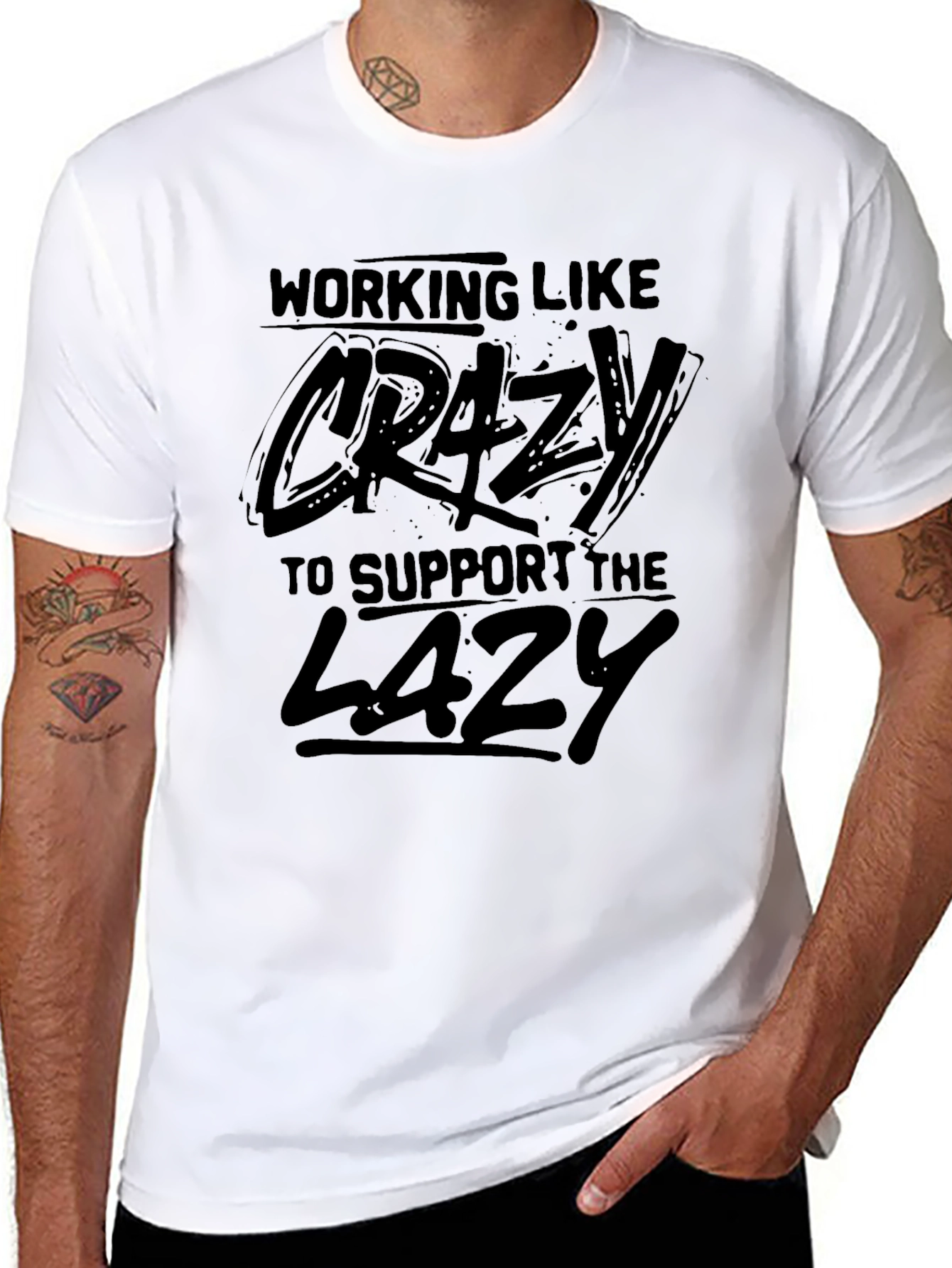 Working Like Crazy Black Graphic Tee