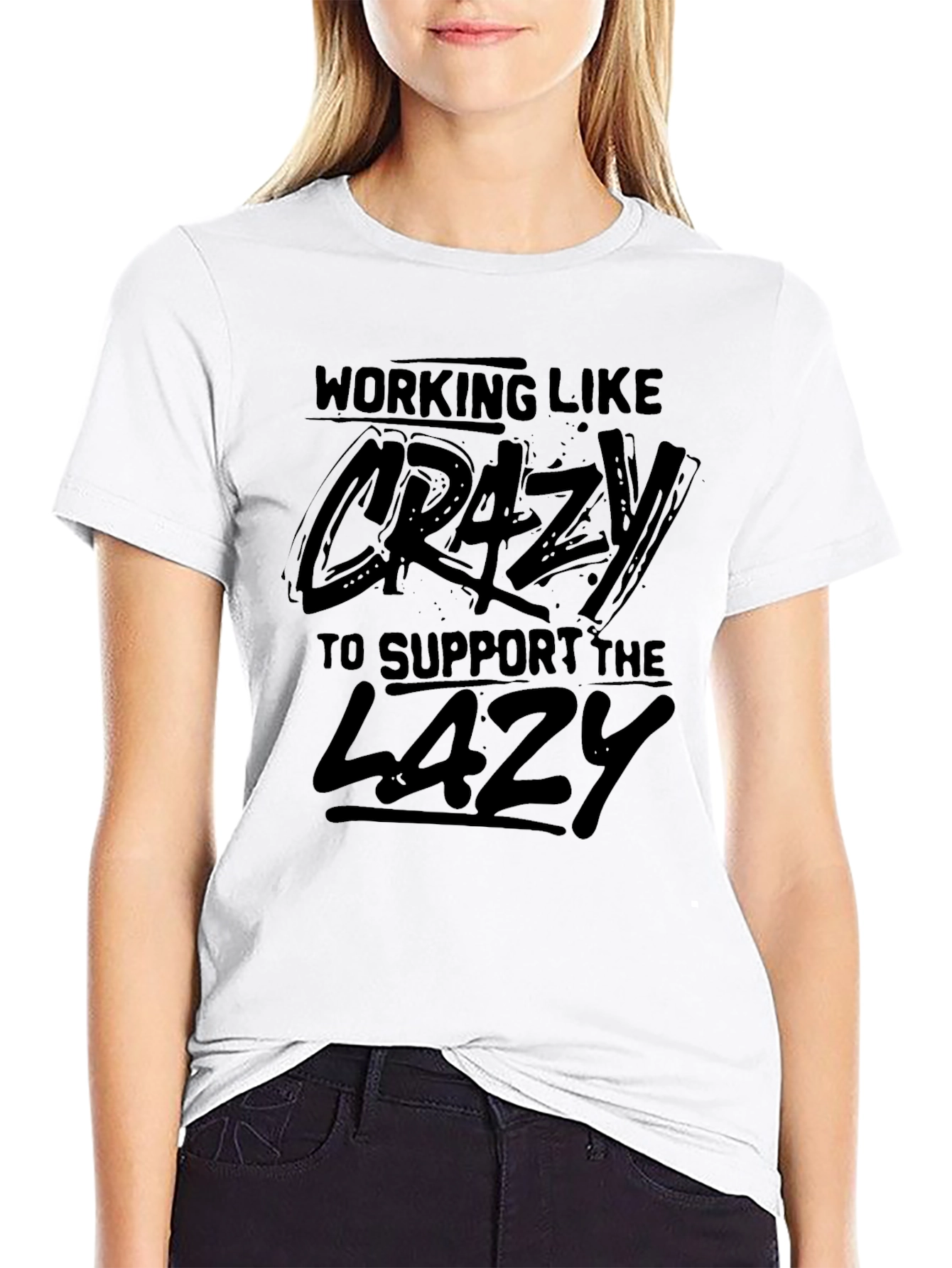 Working Like Crazy Black Graphic Tee