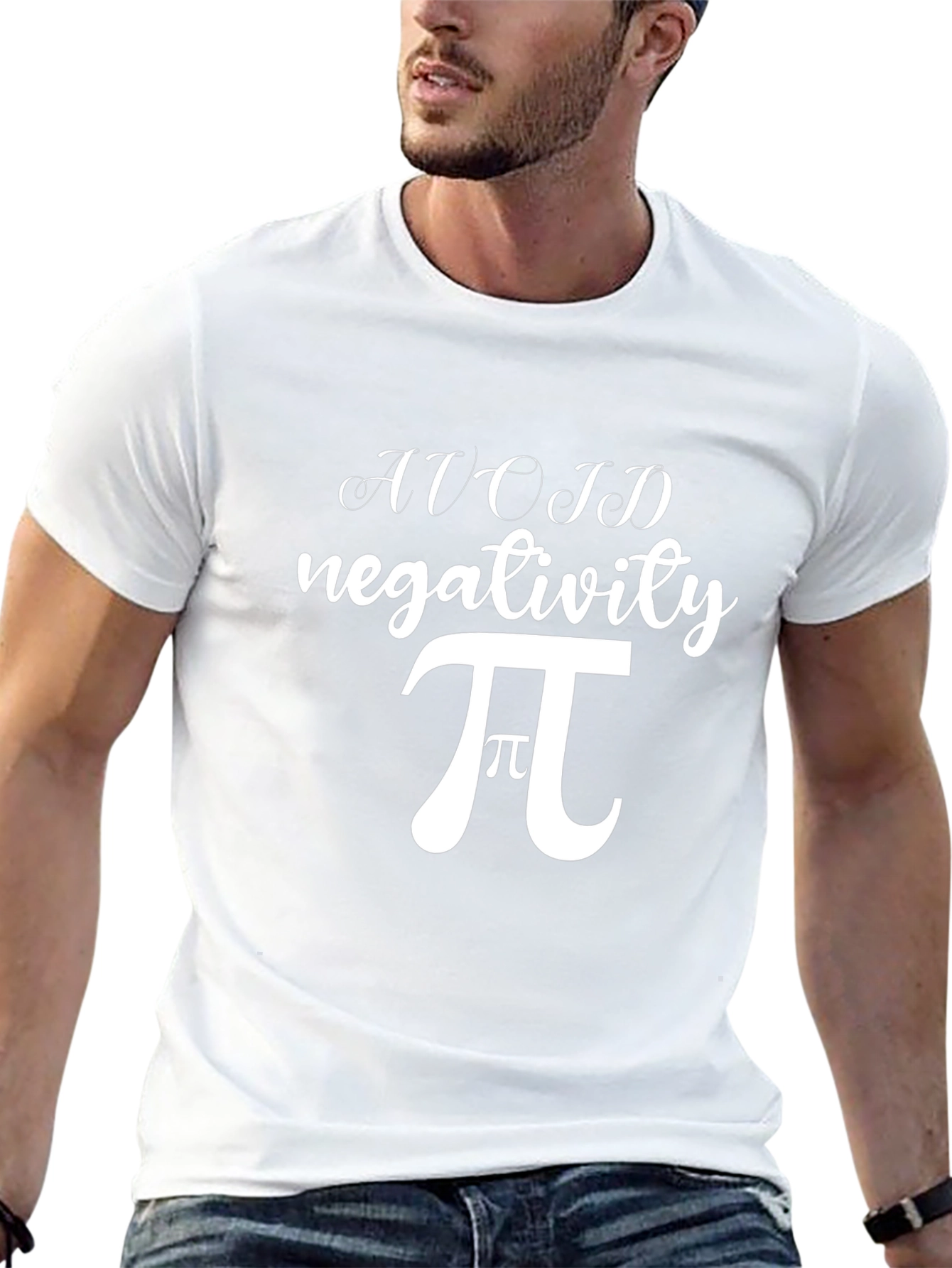 Avoid Negativity Funny Math Pi Symbol T-Shirt