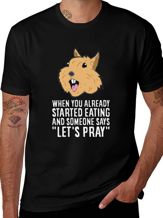 Funny Lets Pray Eating Graphic T-Shirt