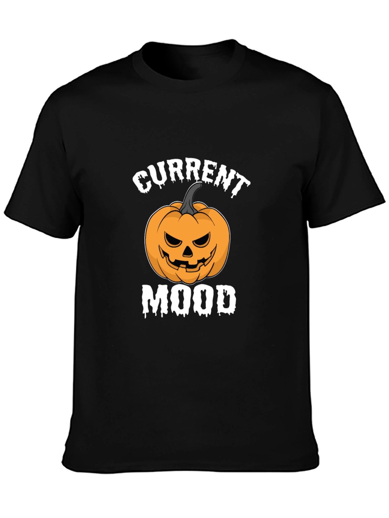 Current Mood Pumpkin Halloween Graphic Tee - Black