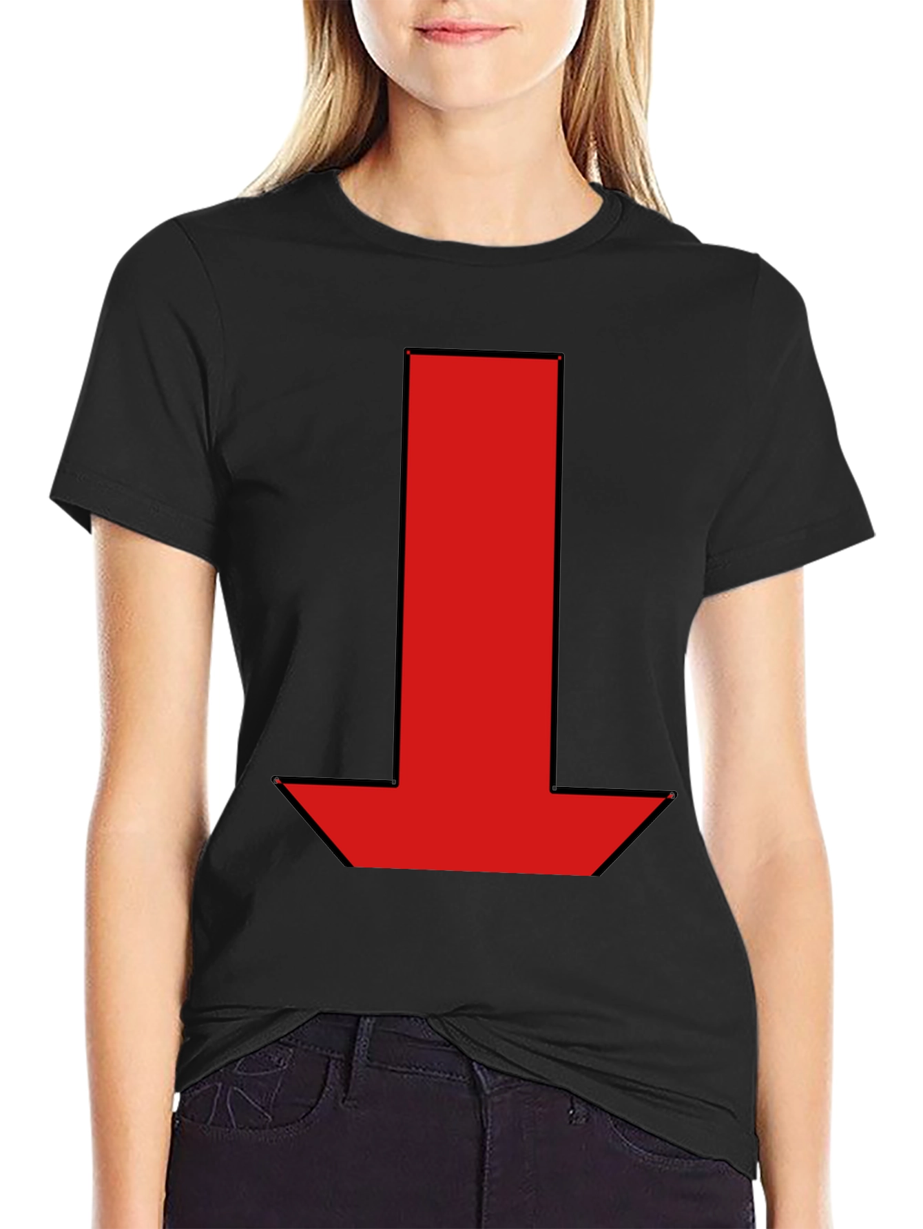 Red Arrow Graphic Black T-Shirt