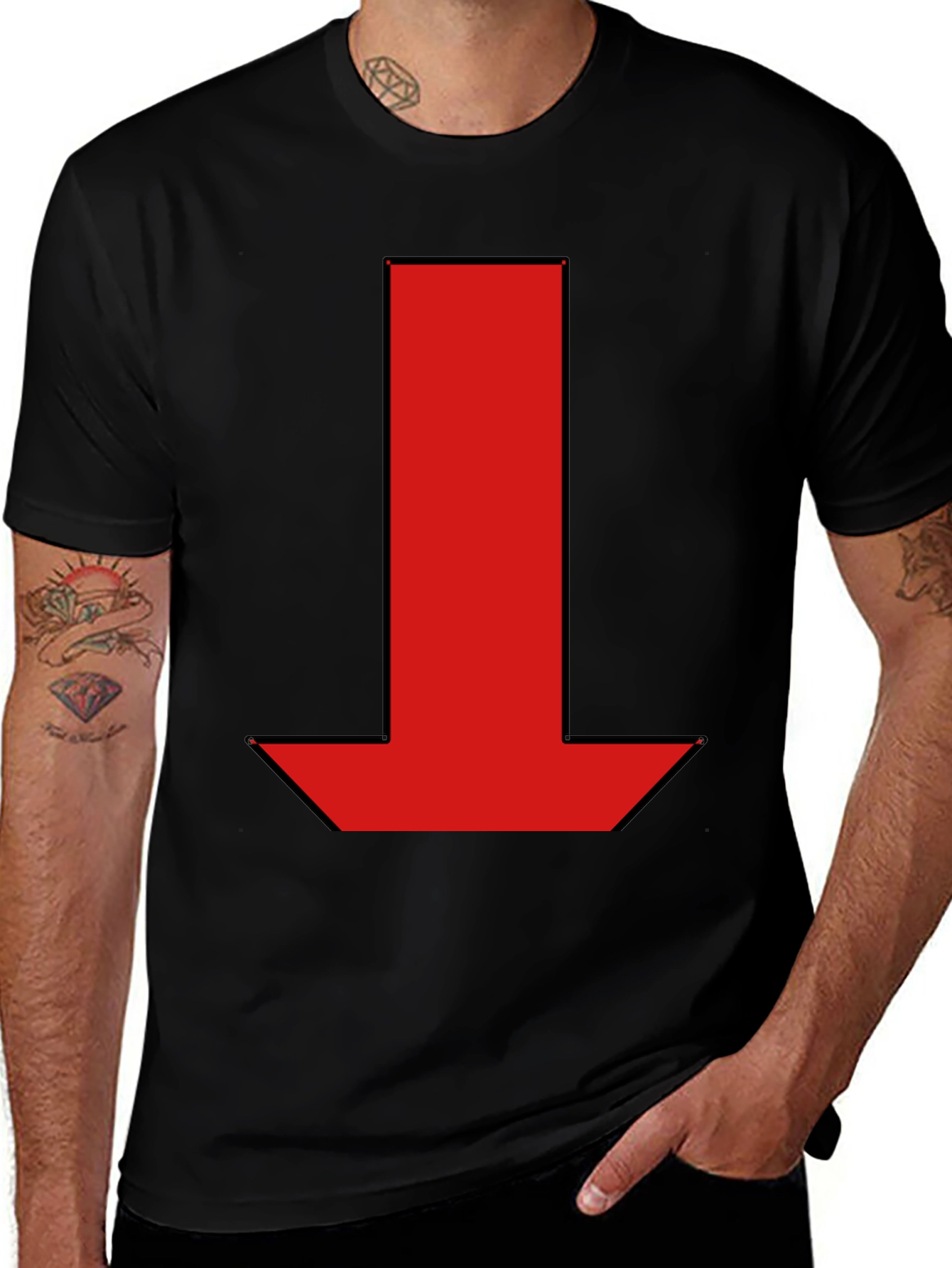 Red Arrow Graphic Black T-Shirt
