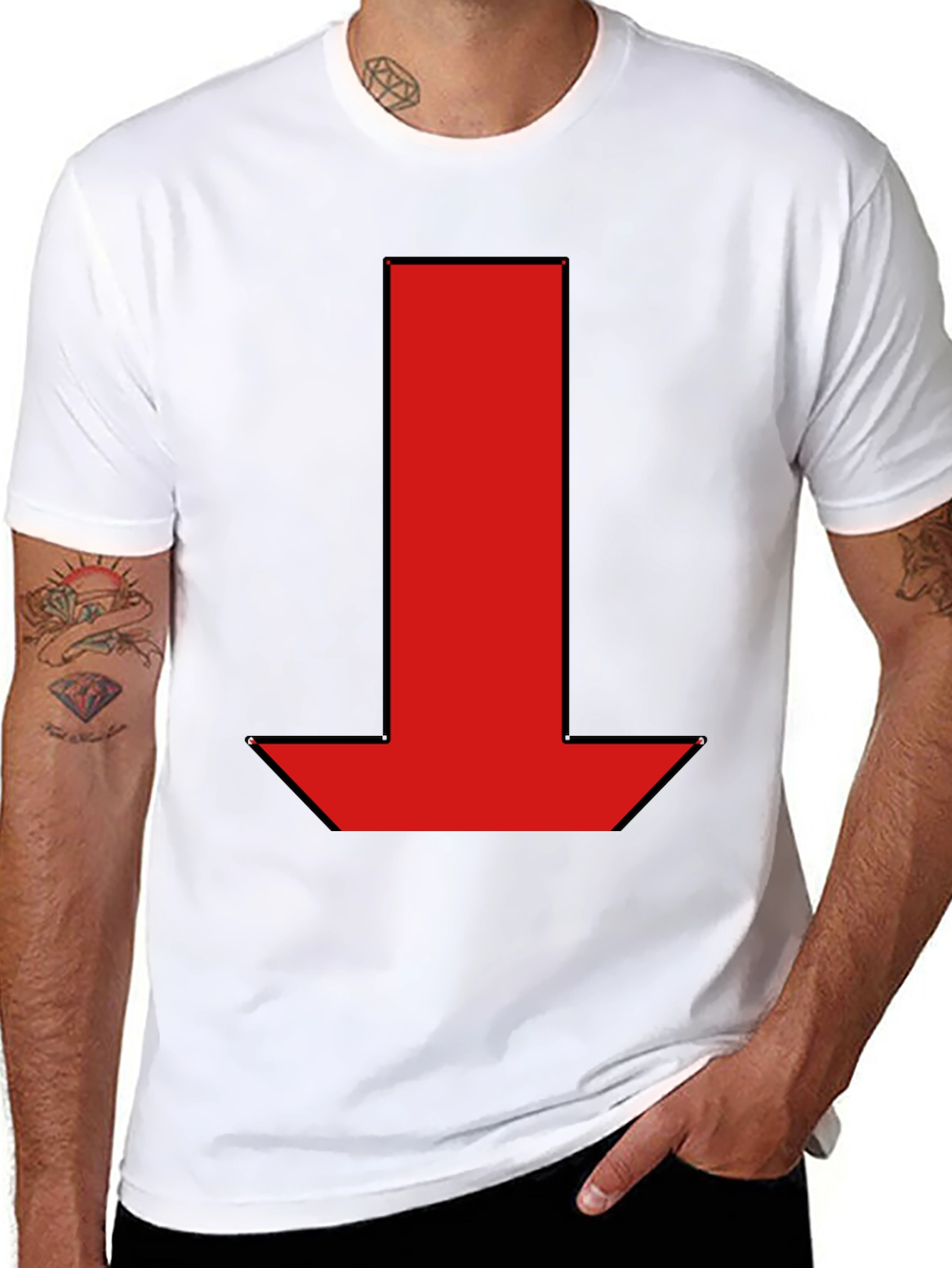 Red Arrow Graphic Black T-Shirt