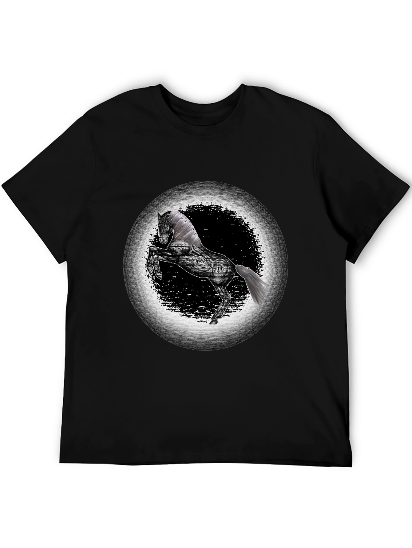 Black Horse Graphic Tee - Unique Design