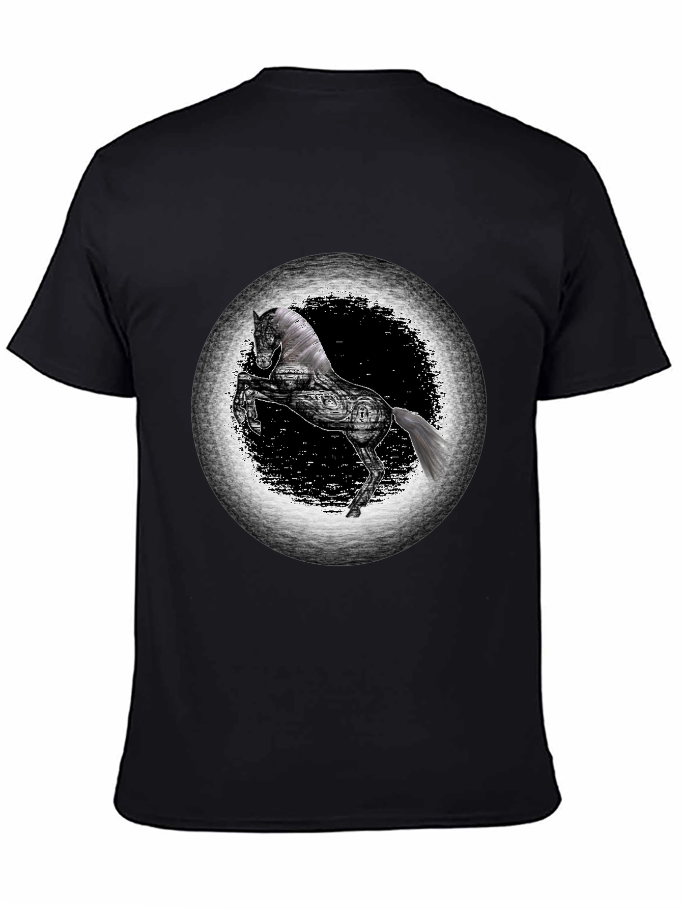 Black Horse Graphic Tee - Unique Design