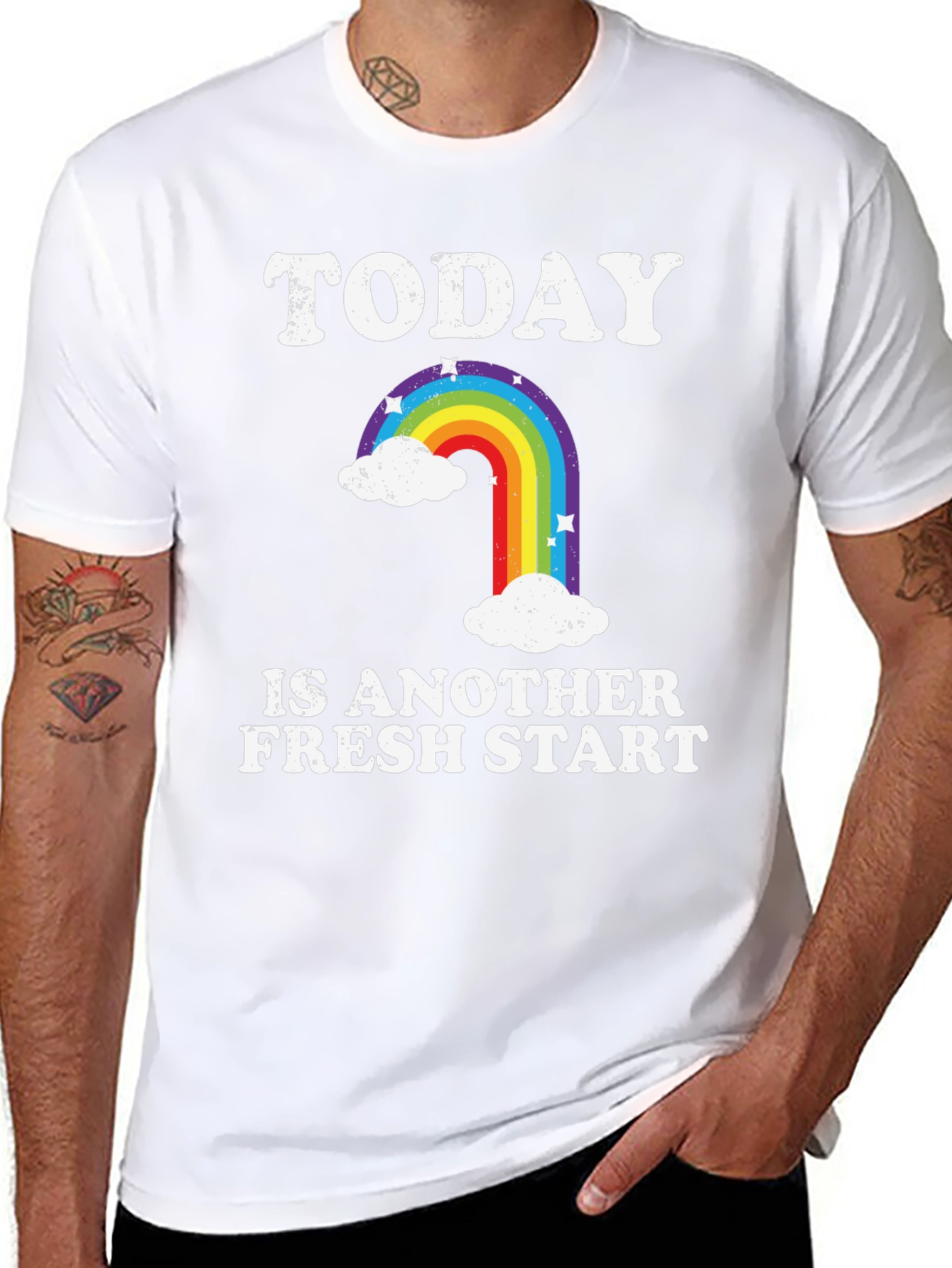 Today Is Another Fresh Start Rainbow Graphic T-Shirt
