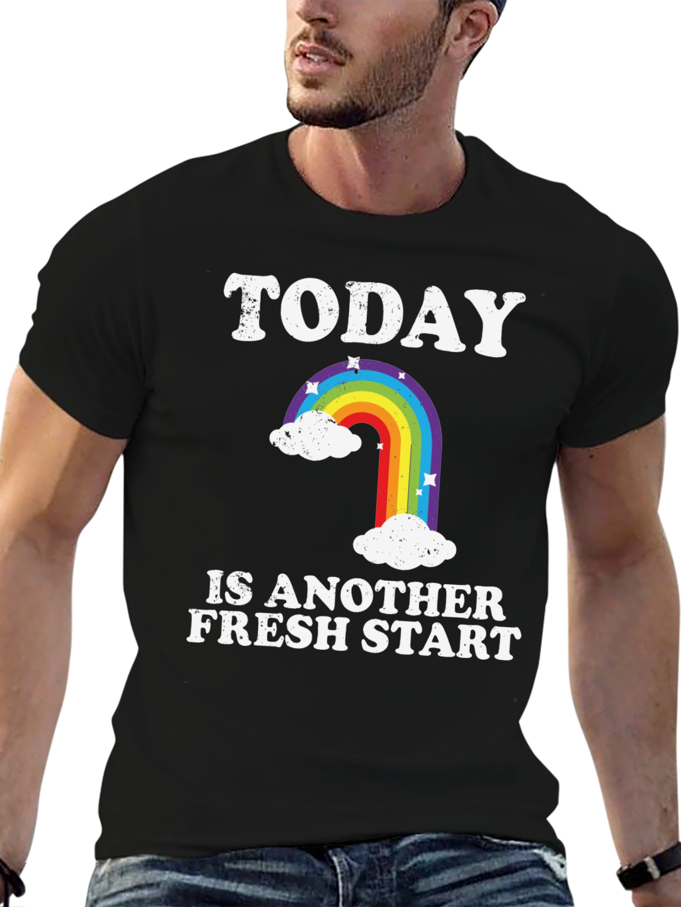 Today Is Another Fresh Start Rainbow Graphic T-Shirt