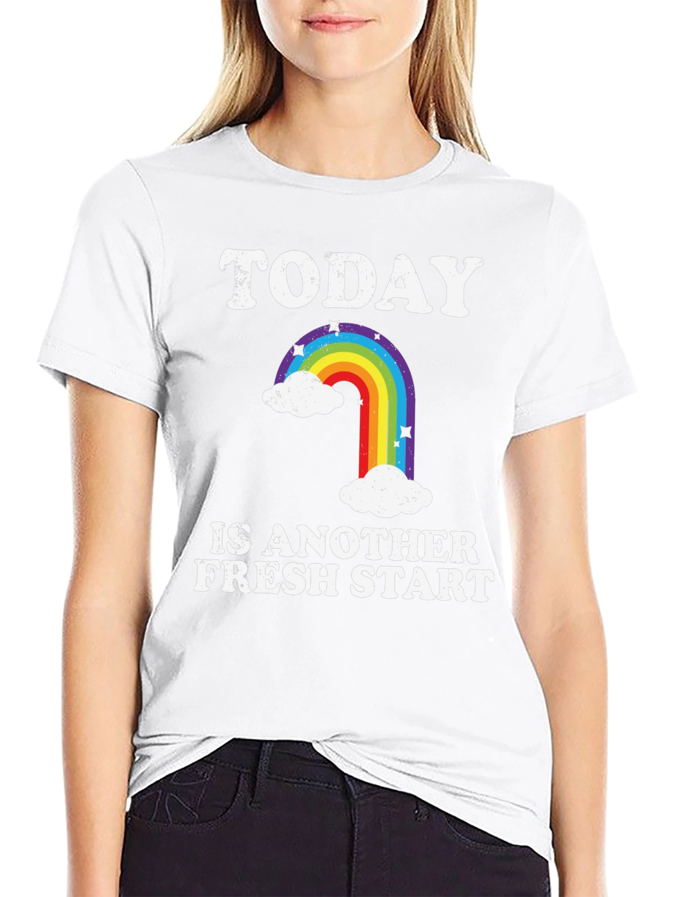 Today Is Another Fresh Start Rainbow Graphic T-Shirt