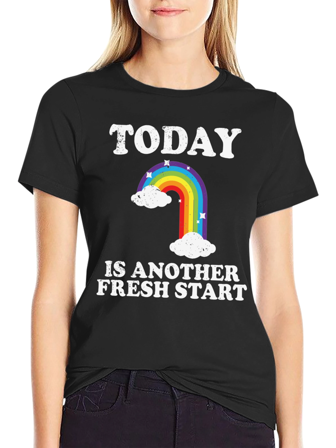 Today Is Another Fresh Start Rainbow Graphic T-Shirt