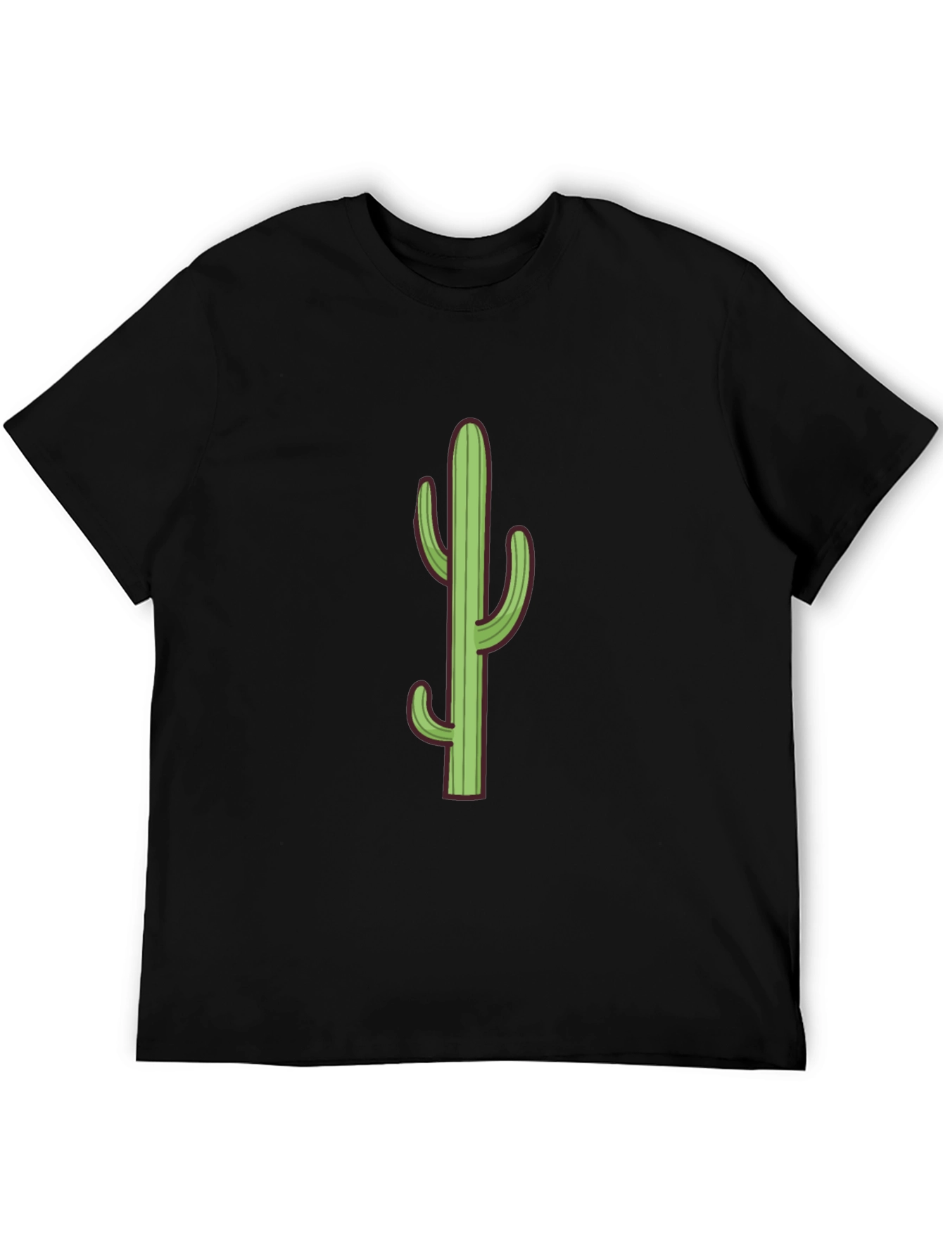 Cactus Graphic Tee - Black Cotton T-Shirt