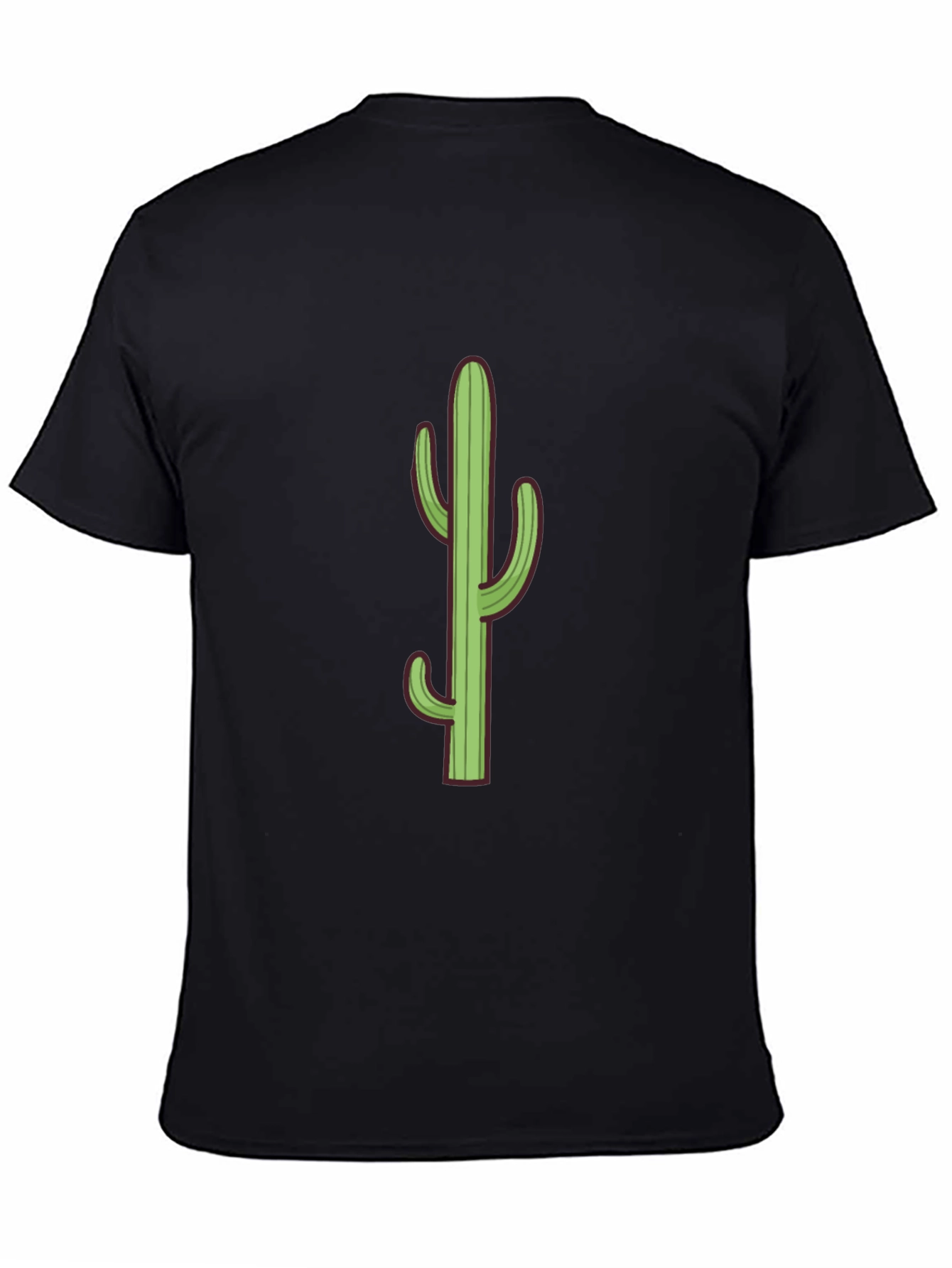 Cactus Graphic Tee - Black Cotton T-Shirt