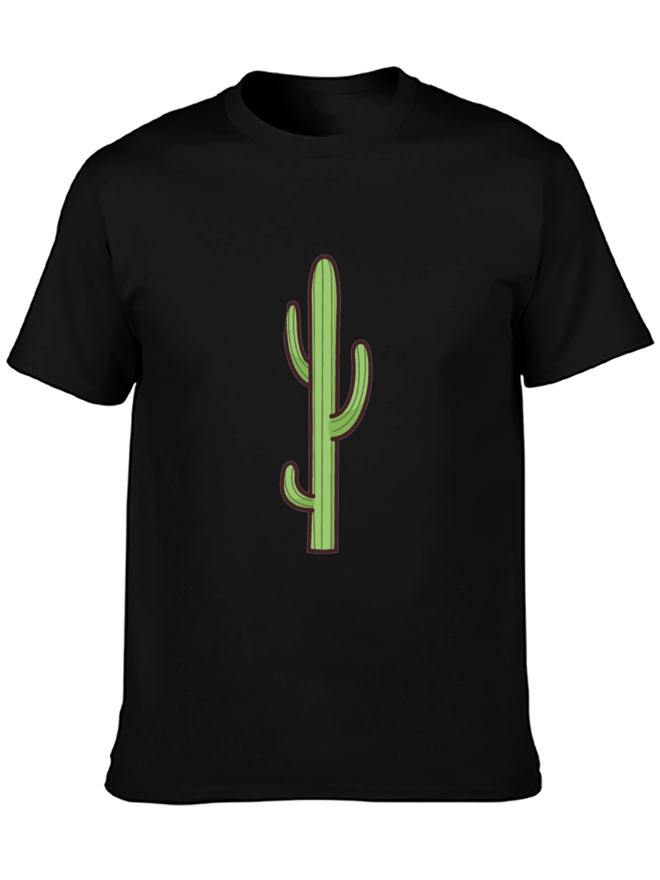 Cactus Graphic Tee - Black Cotton T-Shirt