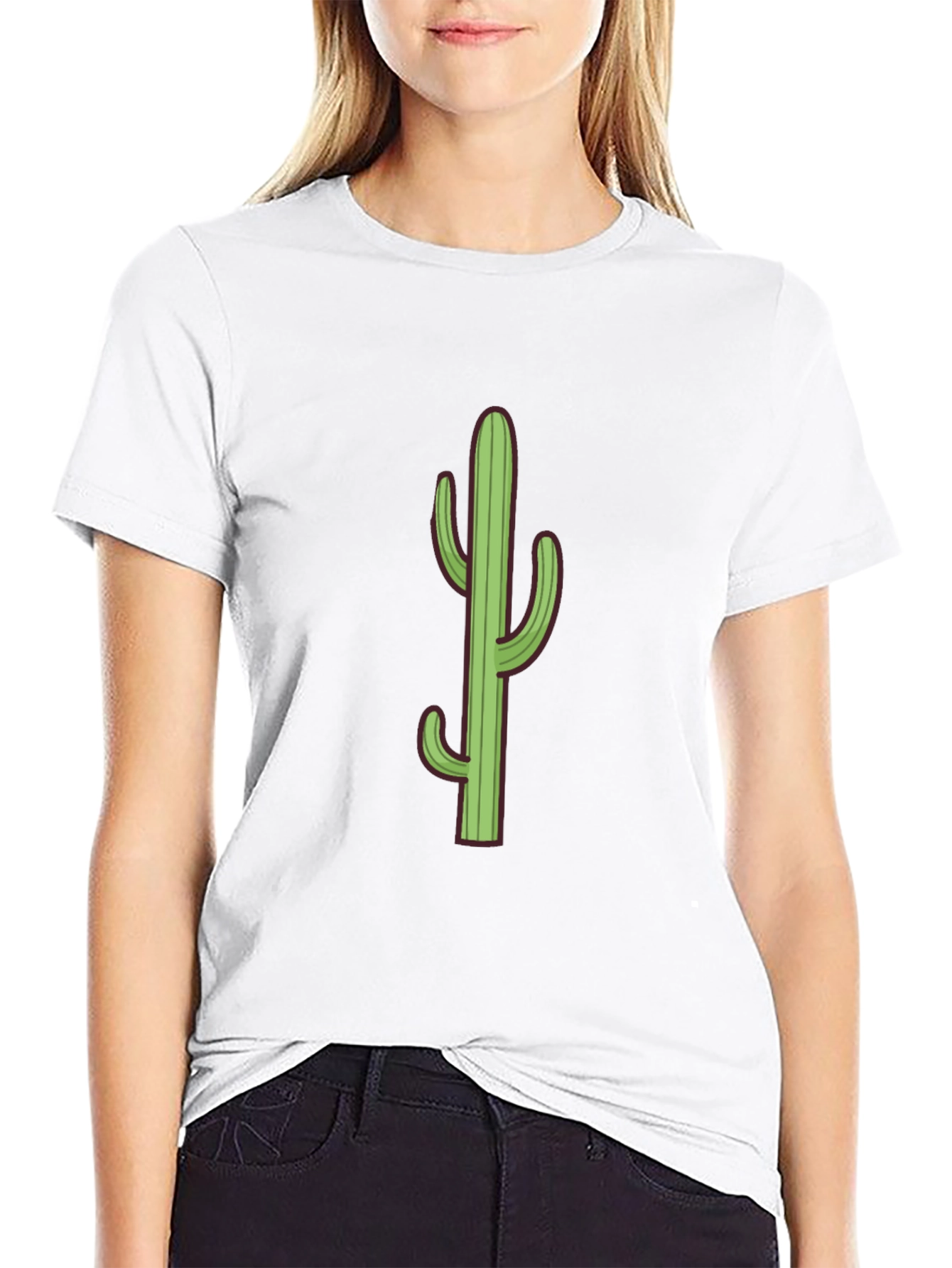 Cactus Graphic Tee - Black Cotton T-Shirt