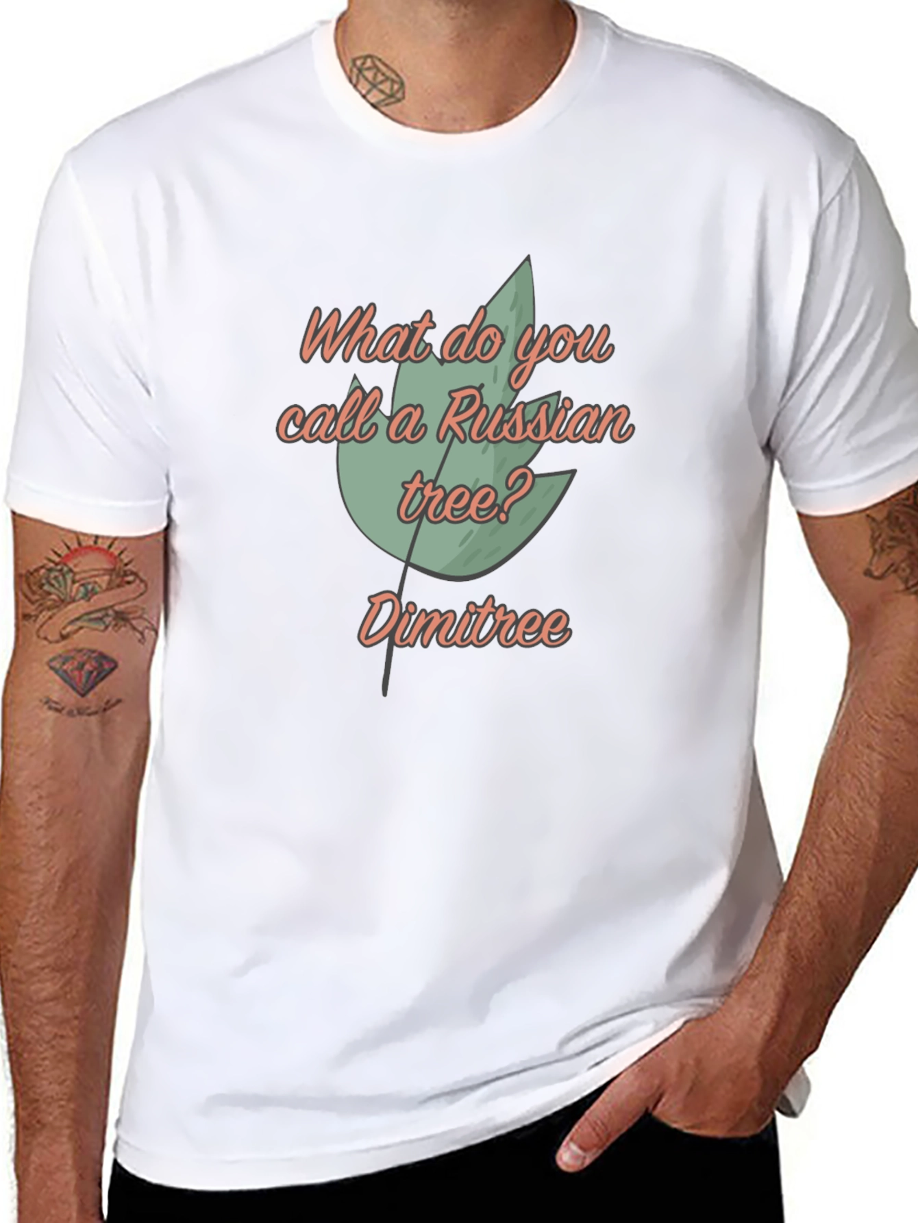 Dimitree T-Shirt: Funny Russian Tree Pun Tee