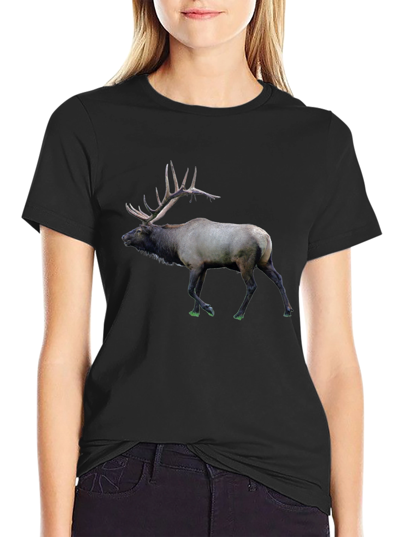 Elk Graphic Print T-Shirt