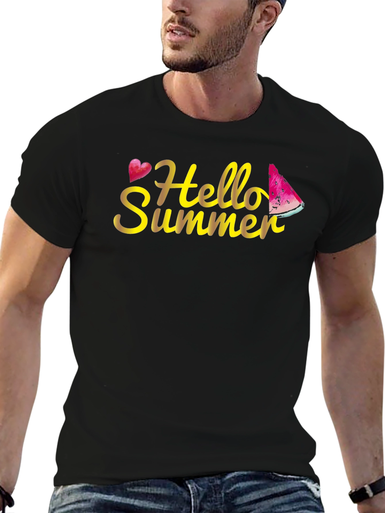 Hello Summer Black T-Shirt