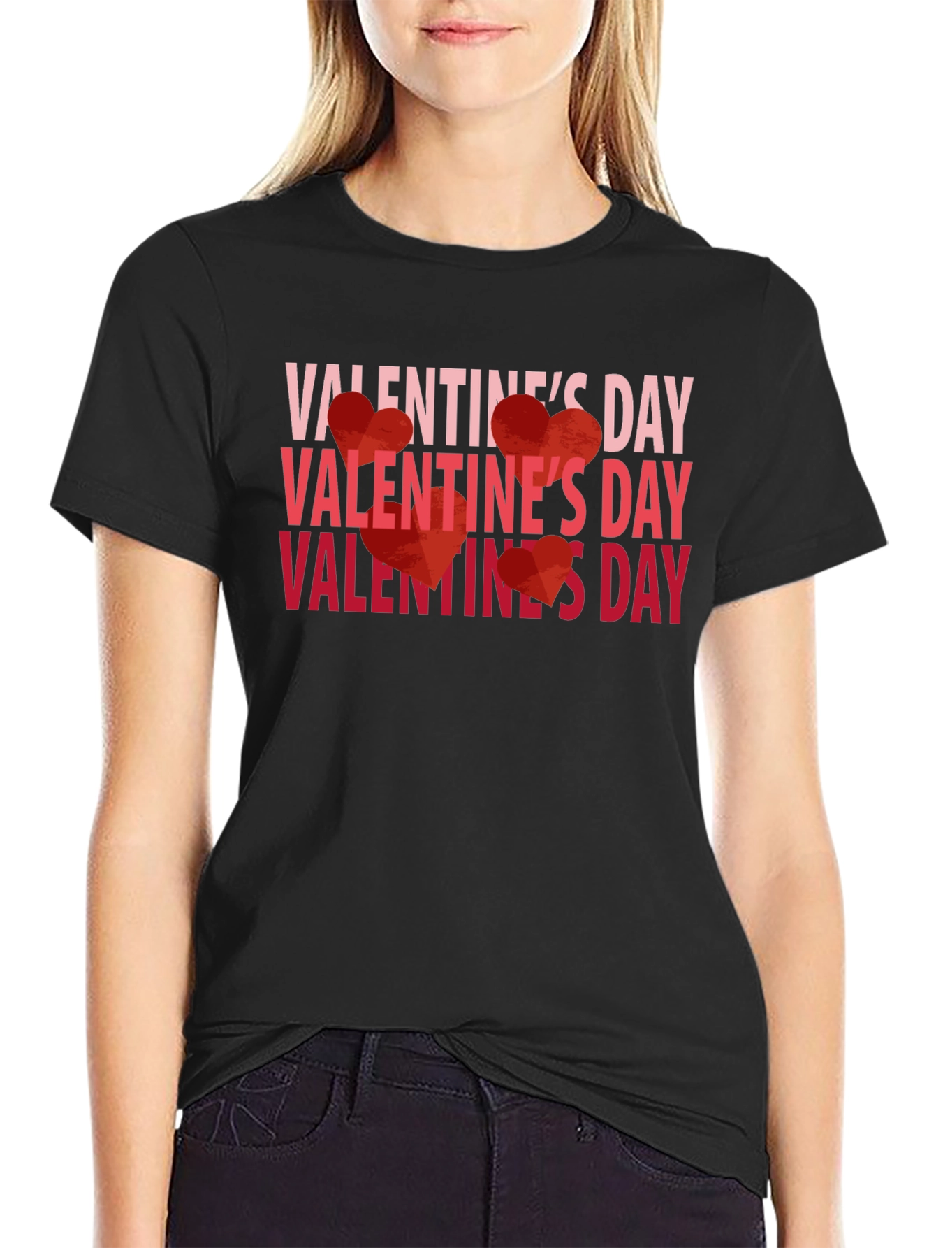 Valentines Day Graphic Tee - Black