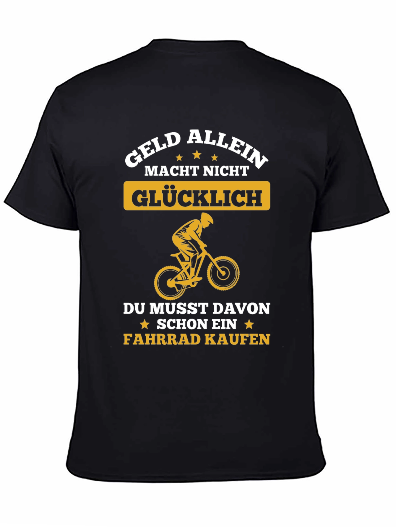 Funny German Bike T-Shirt: Geld Allein Macht Nicht Glücklich