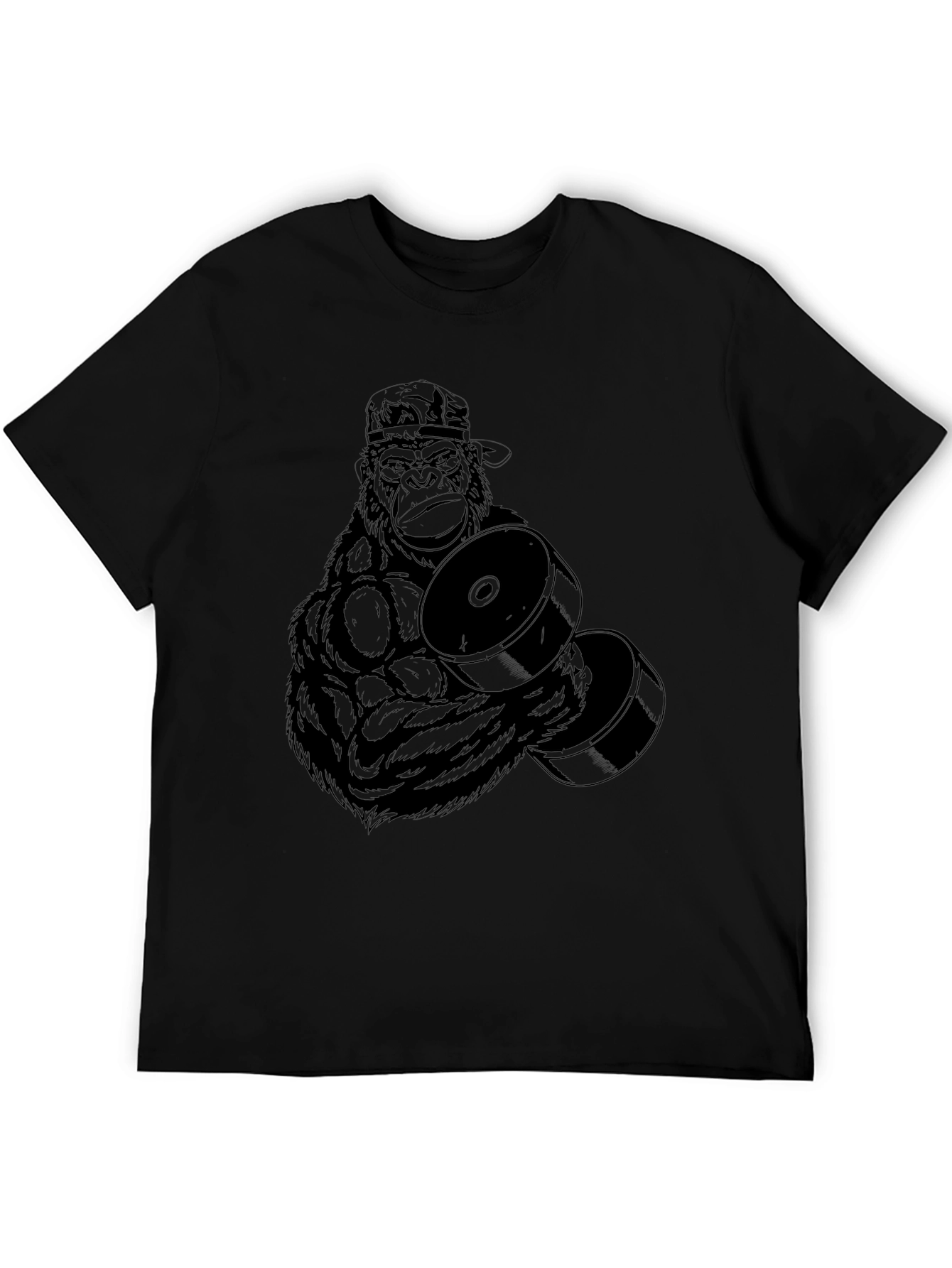 Gorilla Gym T-Shirt - Black Graphic Tee