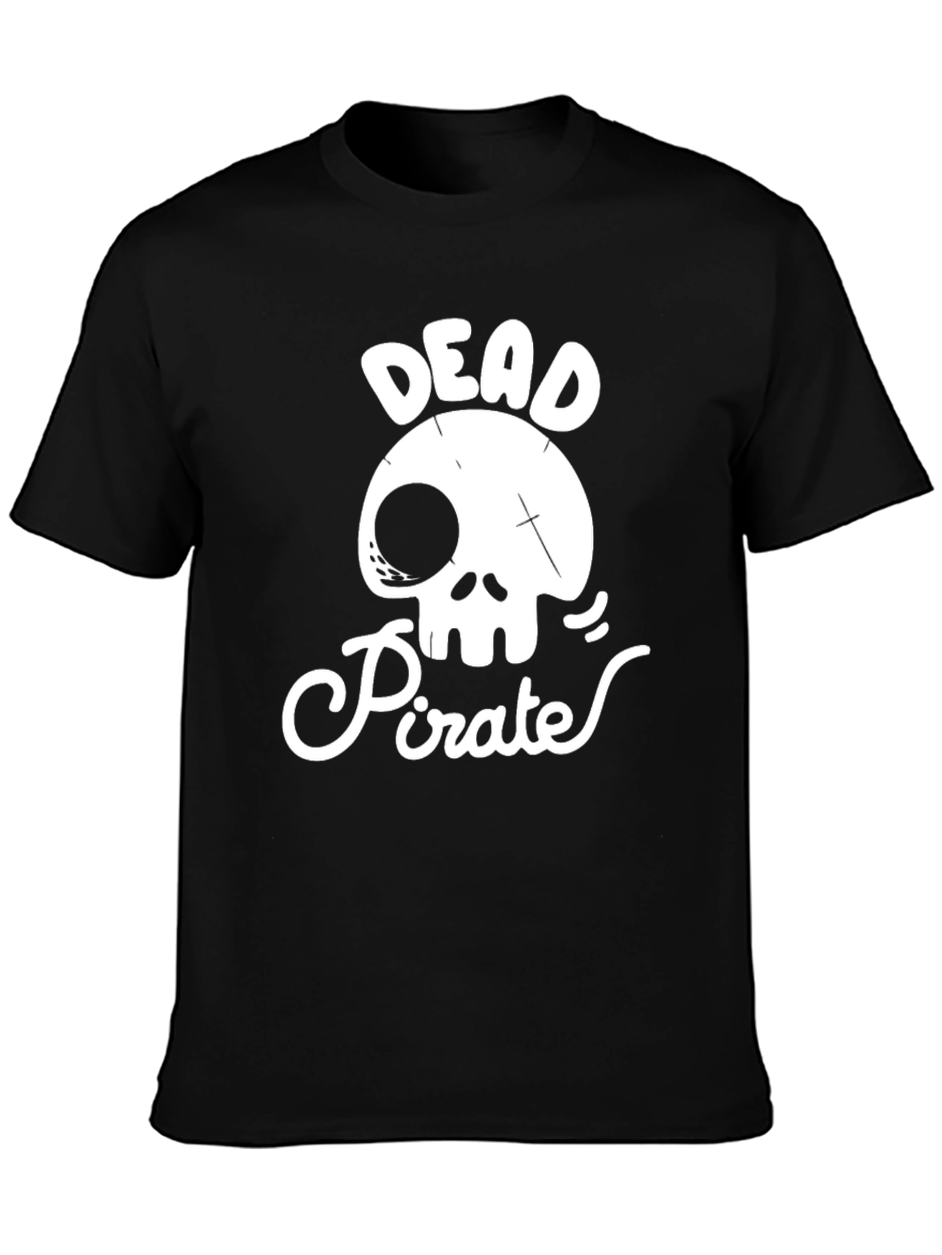 Dead Pirate Graphic T-Shirt Skull Tee Mens Black Cotton