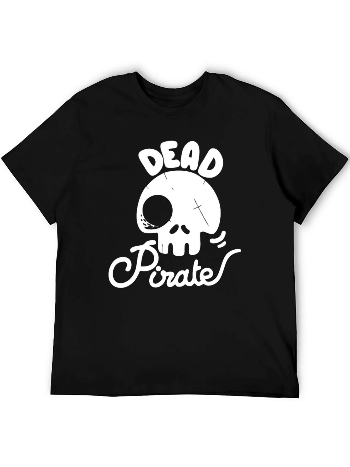 Dead Pirate Graphic T-Shirt Skull Tee Mens Black Cotton
