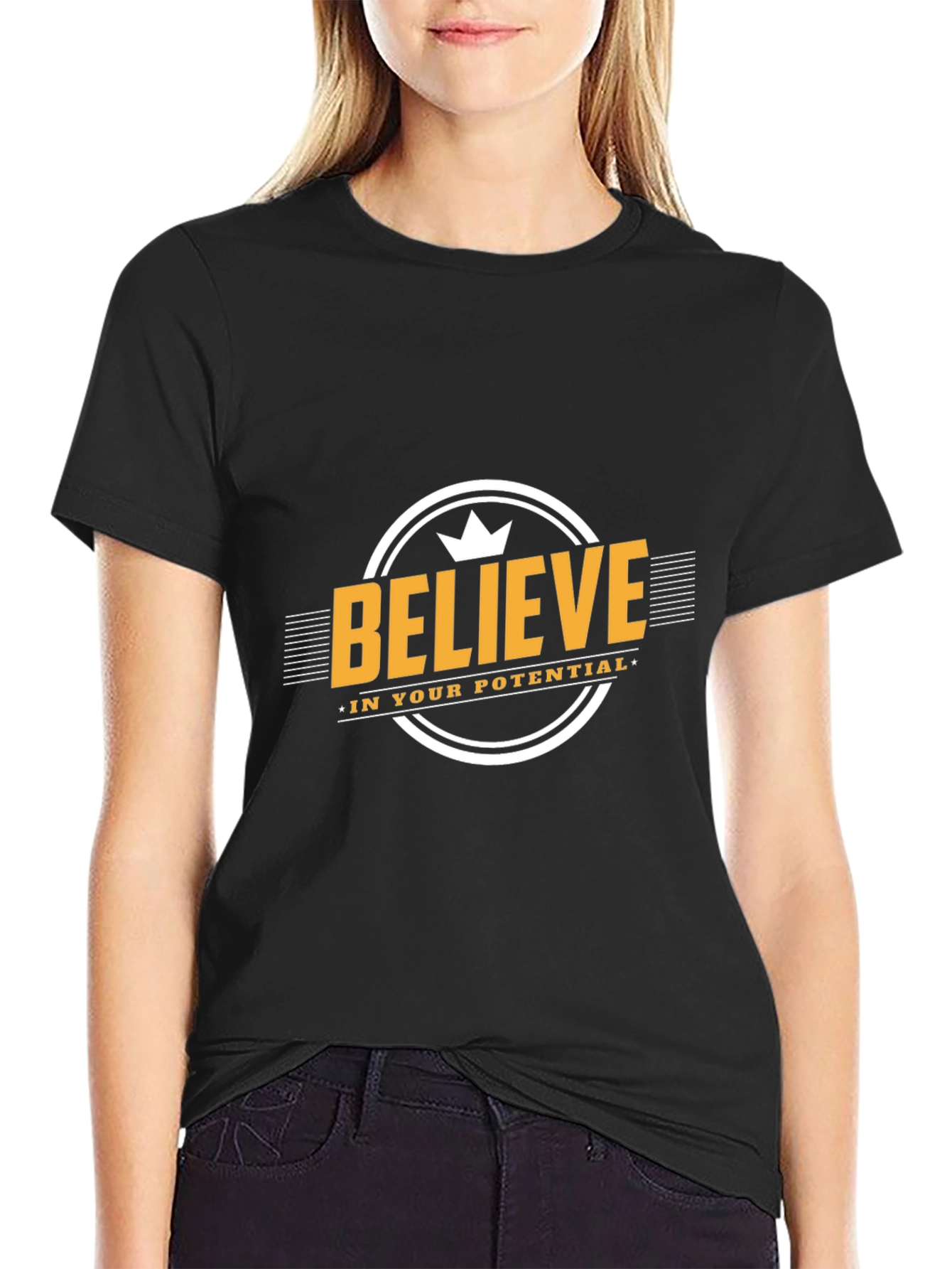 Believe in Your Potential Black T-Shirt