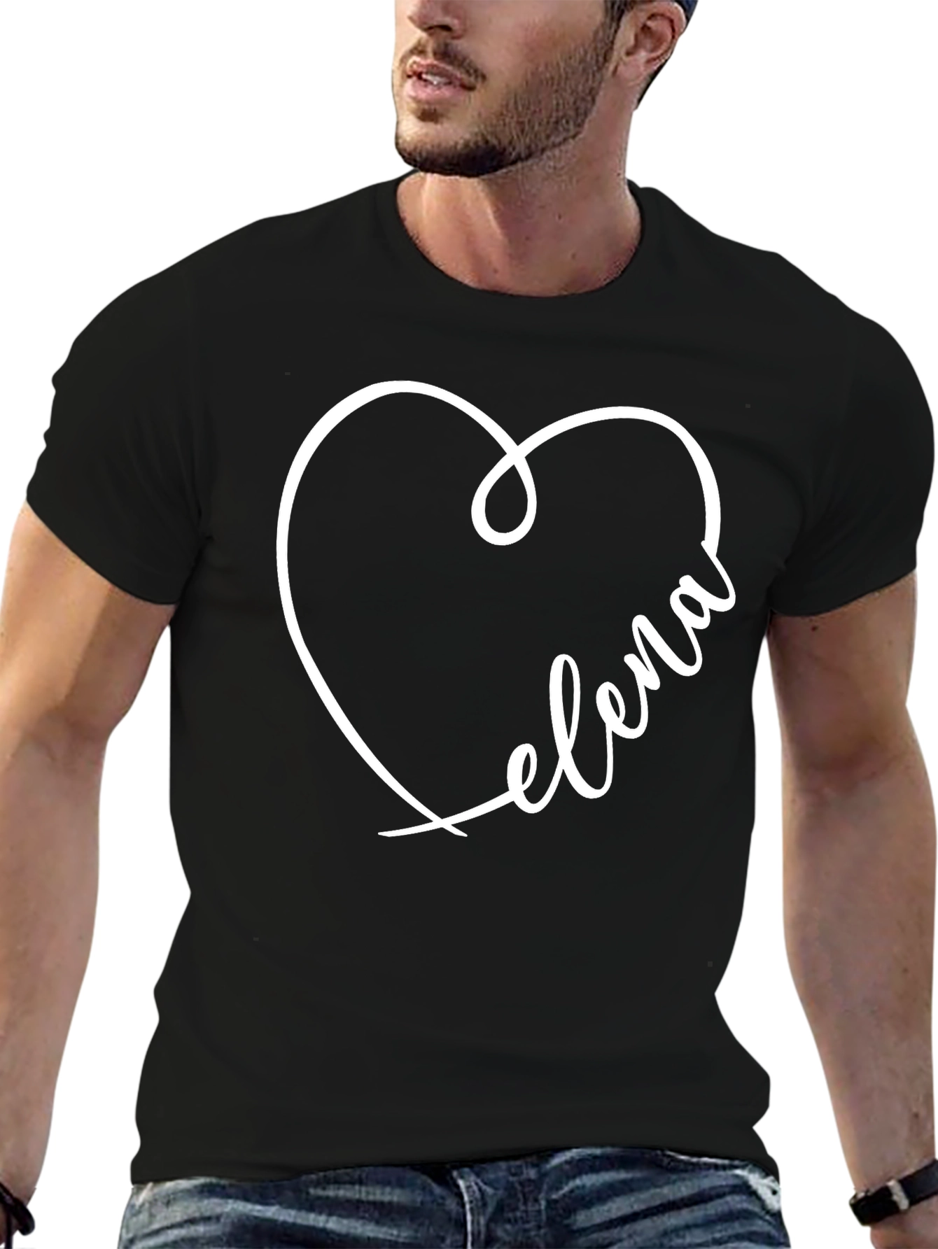Elena Heart T-Shirt - Stylish Personalized Tee